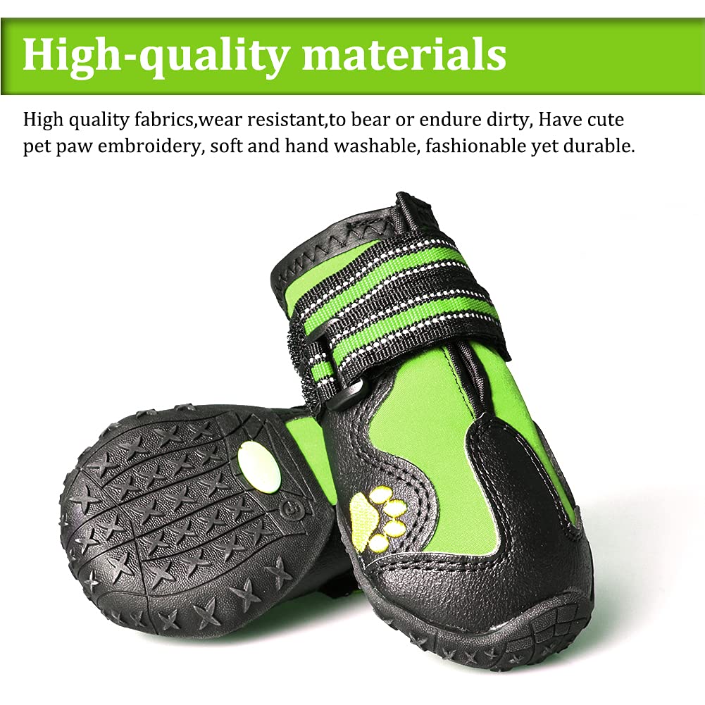 Covertsafe& Dog Boots For Dogs Non-Slip, Waterproof Dog Booties For Outdoor, Dog Shoes For Medium To Large Dogs 4Pcs With Rugged