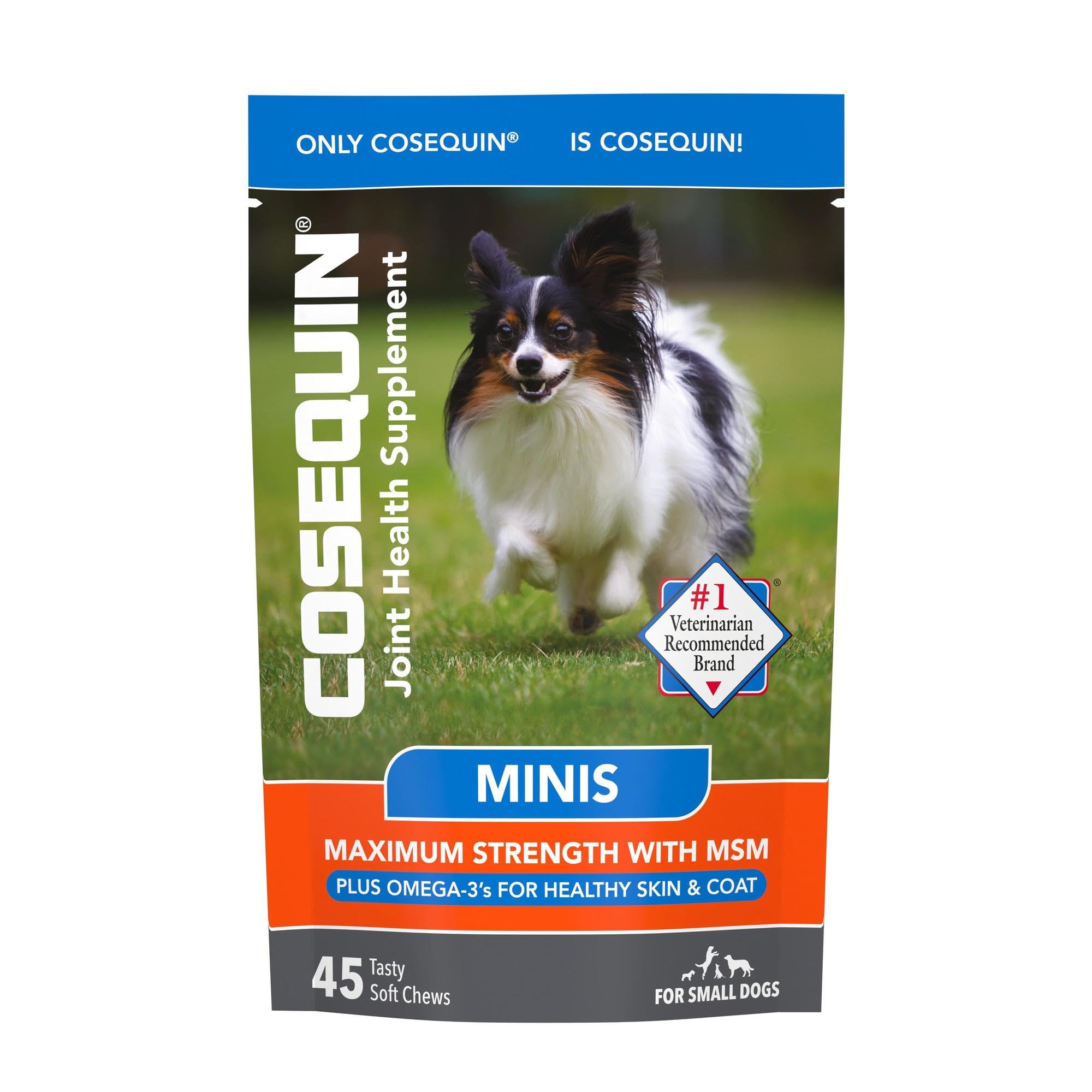 Nutramax Cosequin Minis Maximum Strength Joint Health Supplement  With Glucosamine, Chondroitin, MSM, and Omega3s, 45 Soft Ch