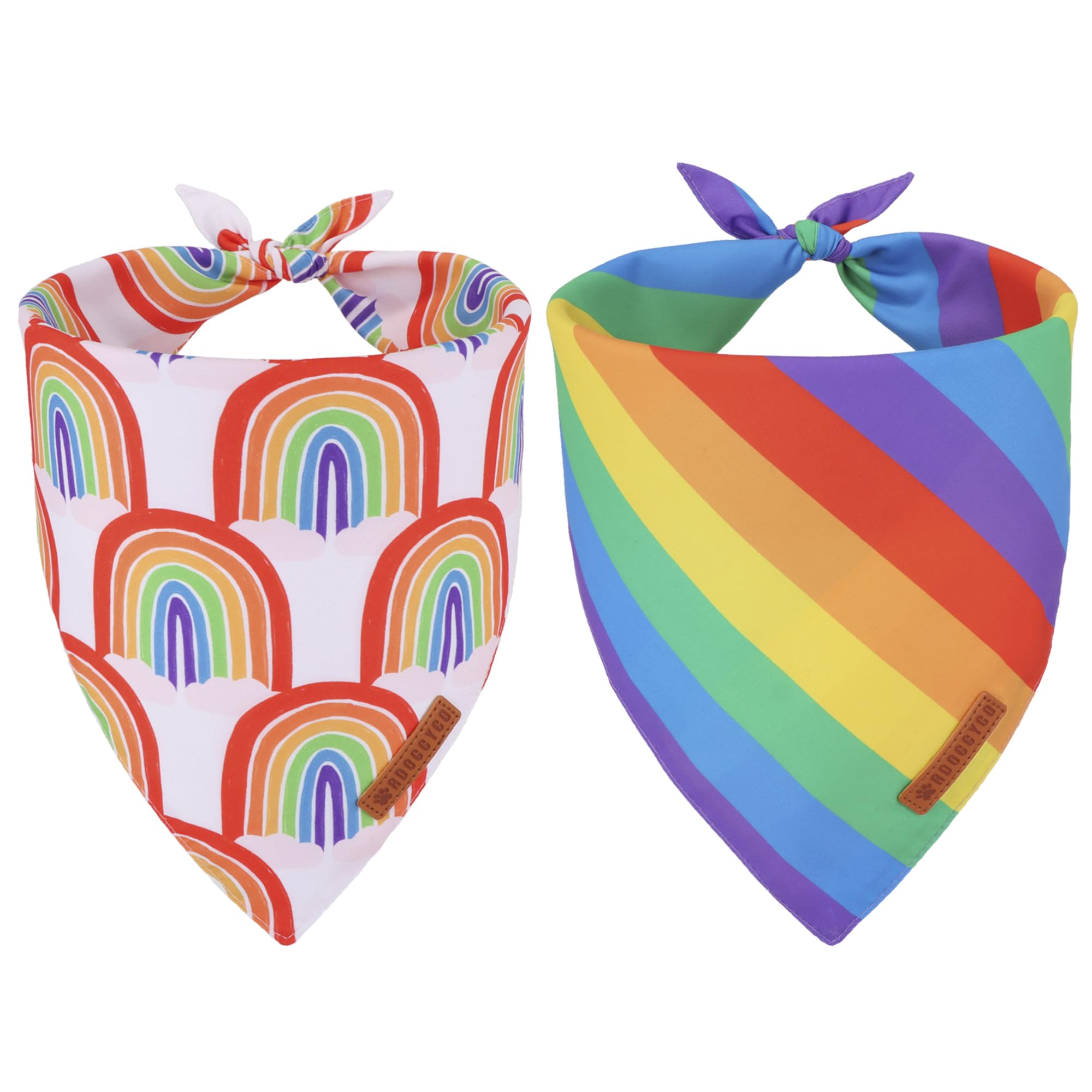 Adoggygo Rainbow Dog Bandana, Multi Size Offered, Rainbow Bandanas For Large And Extra Large Dogs Pets (X-Large)