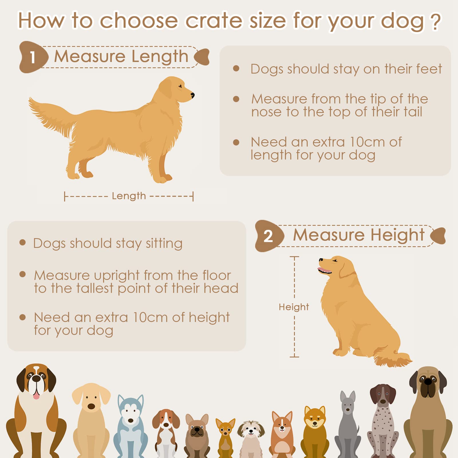 Saudism Large Dog Crate Furniture, Heavy Duty Wood Kennel, 40.5"L x 23.6"W x 35.4"H, Rustic Brown, Sturdy Metal with Draw
