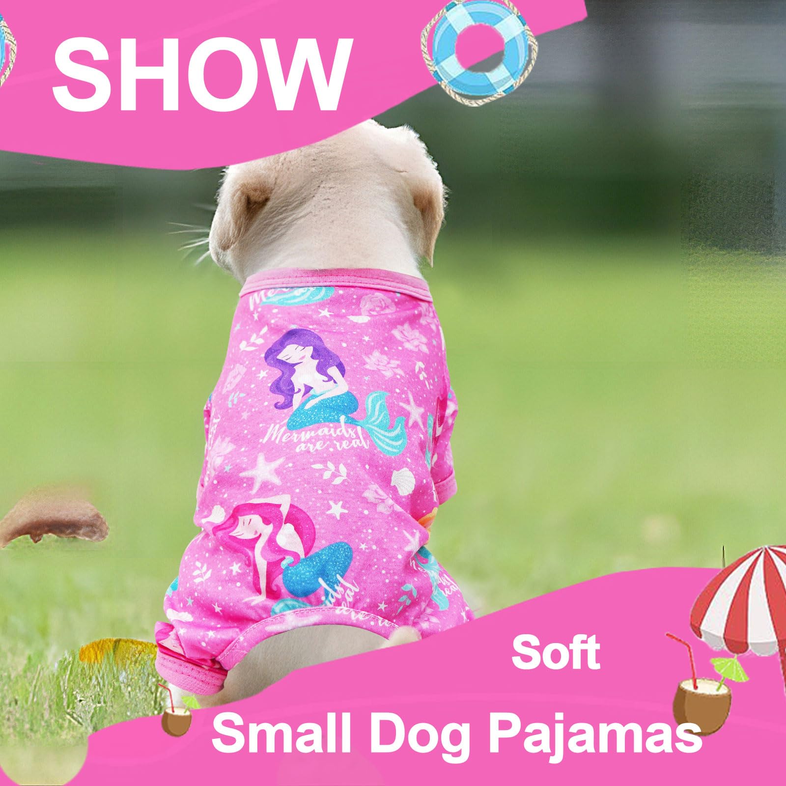 Small Dog Pajamas Dog Clothes For Small Dogs Girl Summer Cute Dog Clothes Boy Girl Dog Pjs Soft Stretchy Doggie Puppy Clothes (S