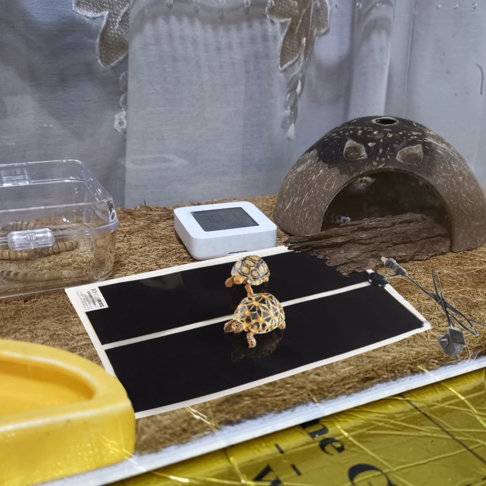 2 Pack 20W Reptile Heating Pad Tank Warmer With Temperature Control, Power Adjustment Under Terrarium Heater Heat Mat For Reptiles Turtle, Tortoise, Snakes, Lizard