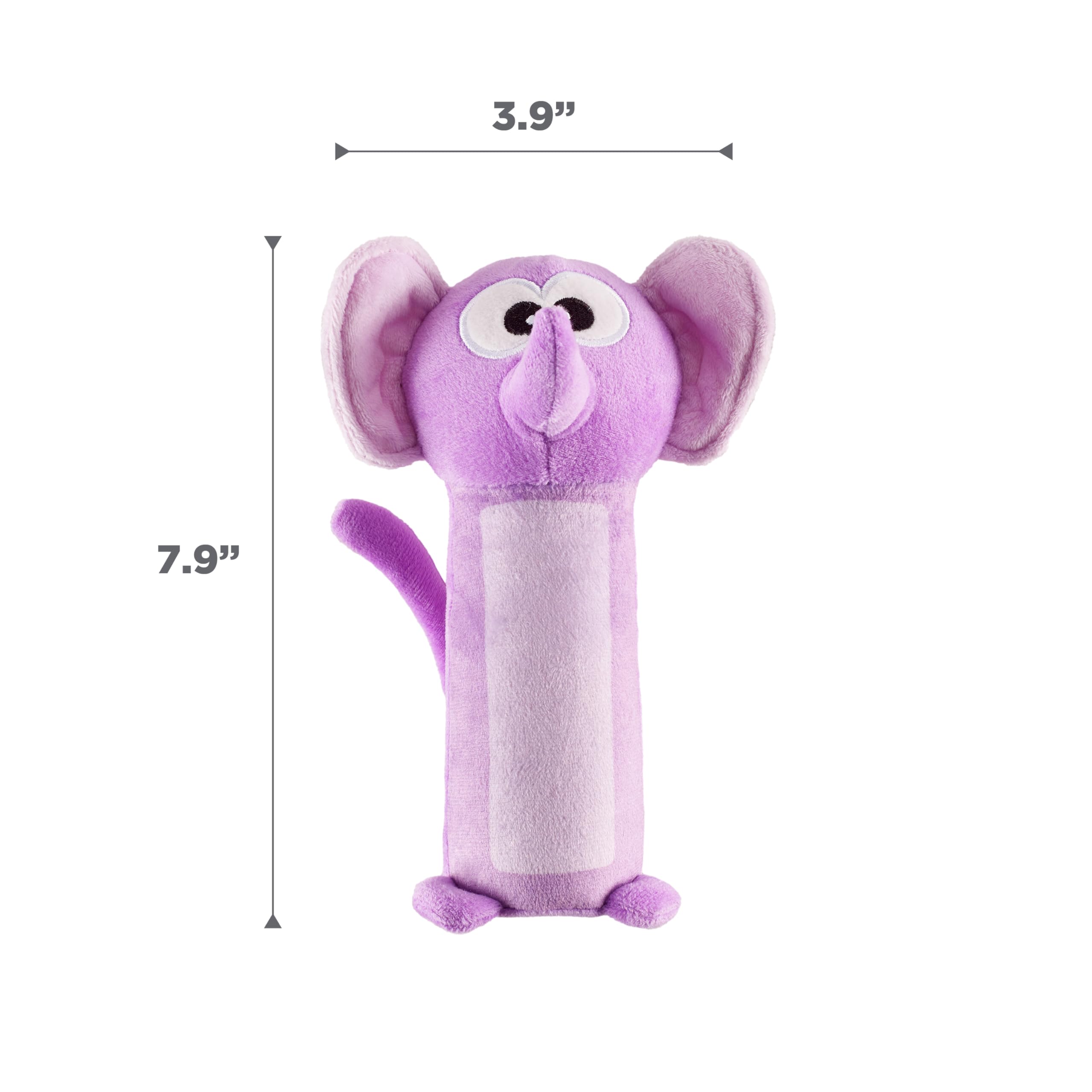 Outward Hound Bottle Bros Elephant Durable Cracking, Crinkling, Squeaking Dog Toy, Purple, Small