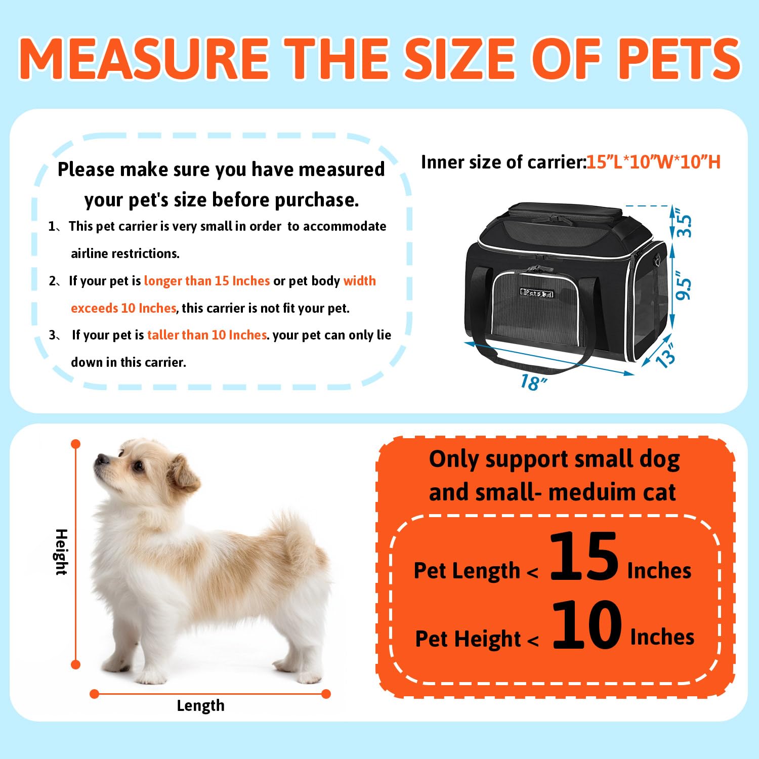 Petskd Top-Expandable Pet Carrier With Wheels 18X13X9.5 Inches Southwest Airline Approved, Soft-Sided Carrier For Small Cats Dog