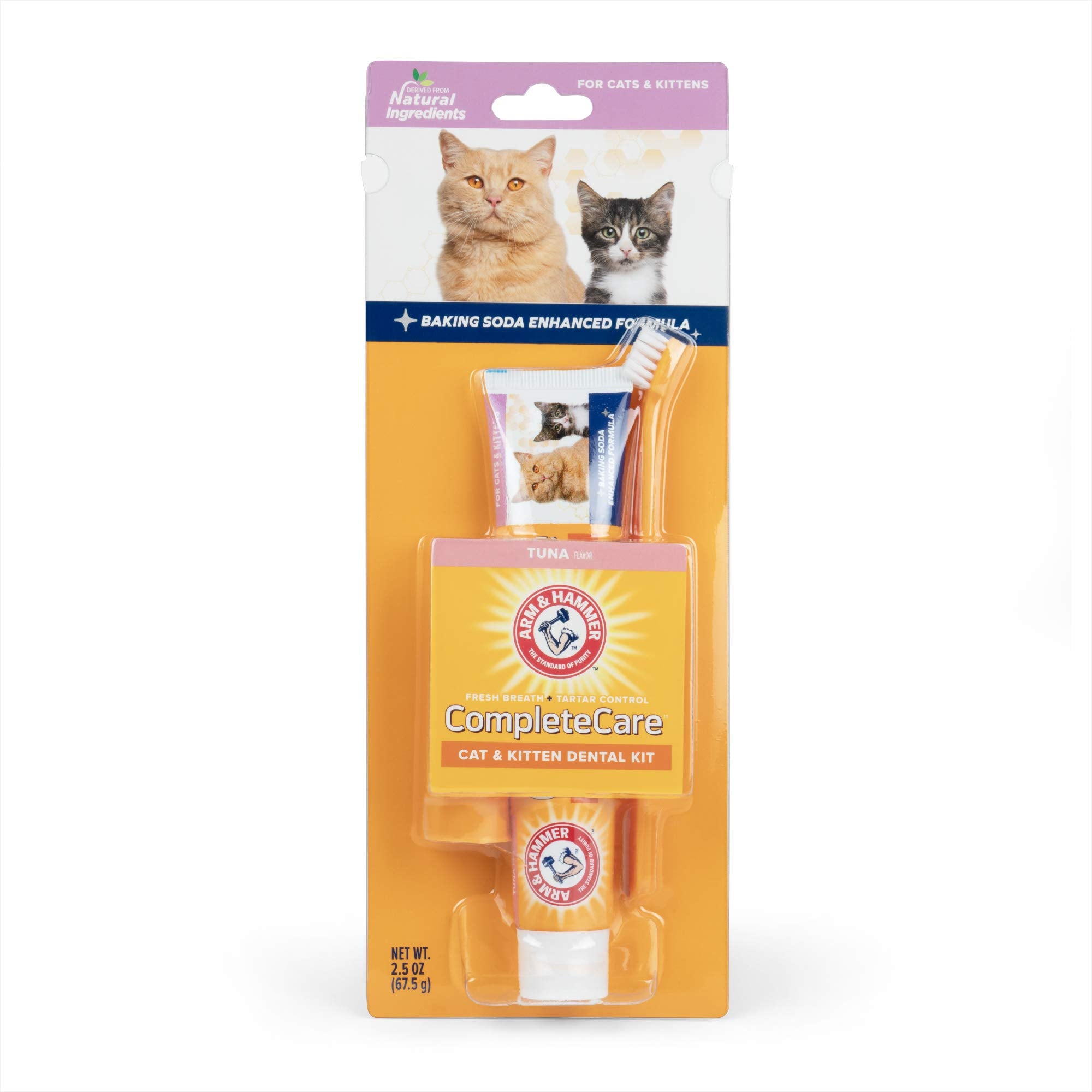 Arm & Hammer for Pets Complete Care Cat & Kitten Dental Kit | Includes 2.5 oz Tuna Flavor Enzymatic Cat Toothpaste, Cat Toothbru
