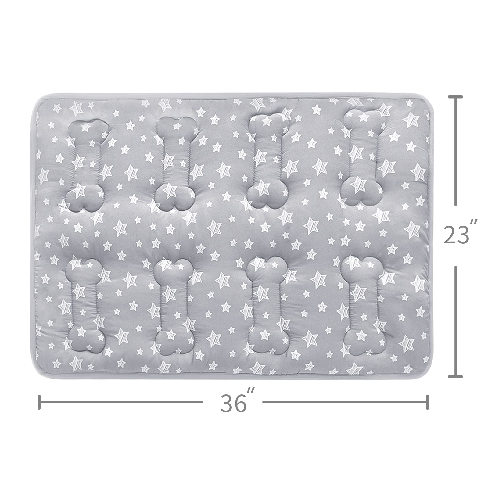 Dog Crate Mat (36'' X 23''), Soft Dog Bed Mat With Cute Stars, Personalized Dog Crate Pad, Anti-Slip Bottom, Machine Washable Ke