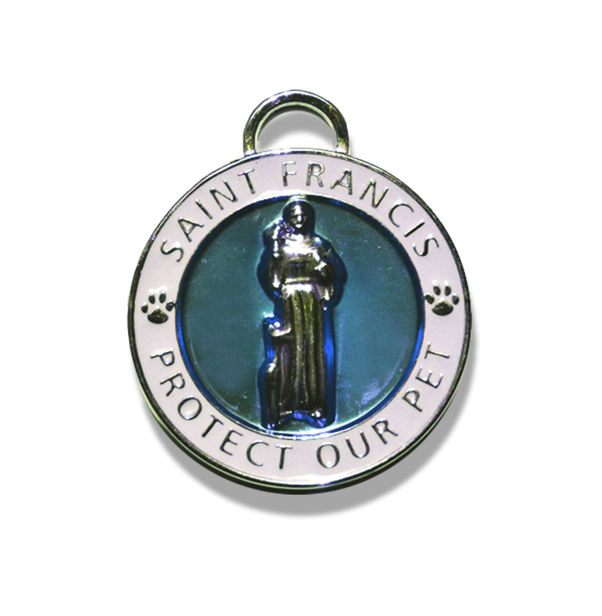 Luxepets Pet Collar Charm, Saint Francis Of Assisi, Small, Blue