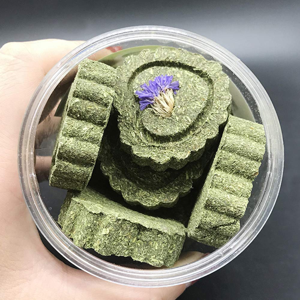 Pesandy Bunny Chew Toys For Teeth, Natural Pet Chew Toy Hand Made Timothy Hay Cakes For Chinchilla Guinea Pig Hamsters Holland Lop Prairie Dogs Squirrels Gerbils Rabbit Chewing & Molar Teeth, 9.5Oz