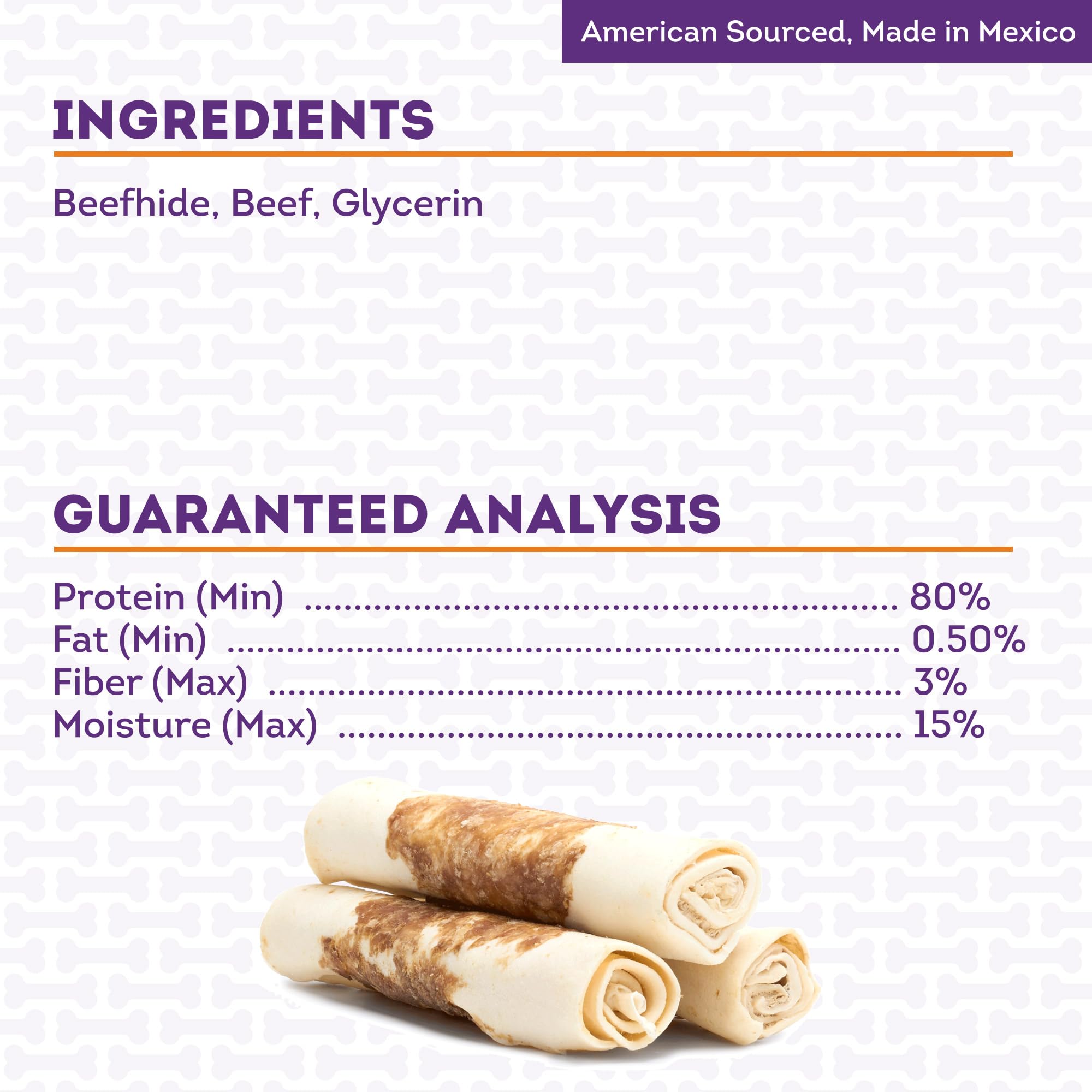 Treatly Dog Chew Treats - Combo Chews Beefhide Rolls 7" w/Beef Meat Wrap - 3 Count Pack