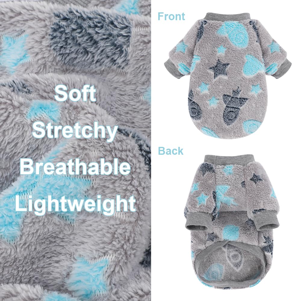 Puppywear Glow Fleece Dog Clothes - Warm Pullover Sweater, Night Glow Cat Costume, Winter Pet Coat Jacket For Small Dogs, Boys &
