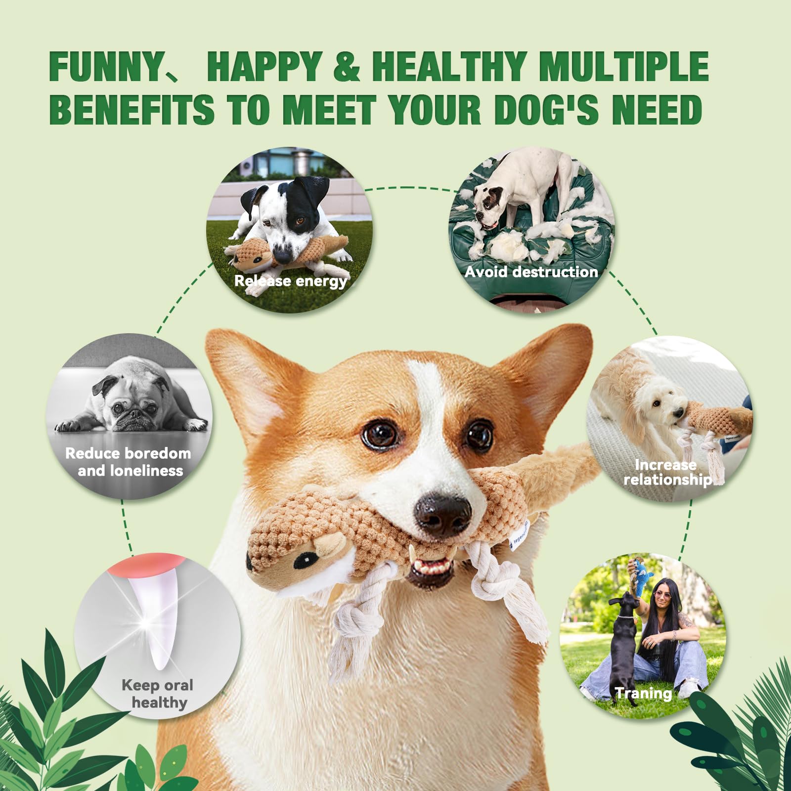 Legend Sandy Plush Small Dog Toys For Small Breeds, Tough Puppy Toys To Keep Them Busy, Tough Stuffed Animals Puppy Chew Toys, S