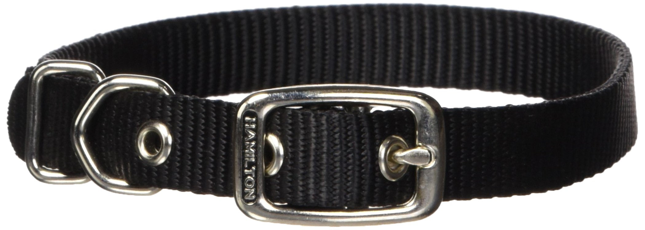Hamilton 5/8-Inch By 18-Inch Single Thick Nylon Deluxe Dog Collar, Black