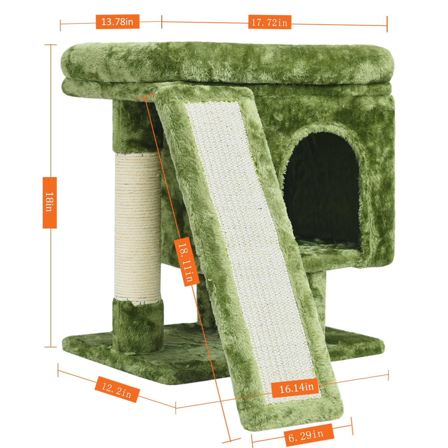 Yandlvy Small Cat Tower For Cats, Cute Cat Tree For Indoor Cats, Kittens Condo With Scratching Post And Board, Cat Cave, Modern