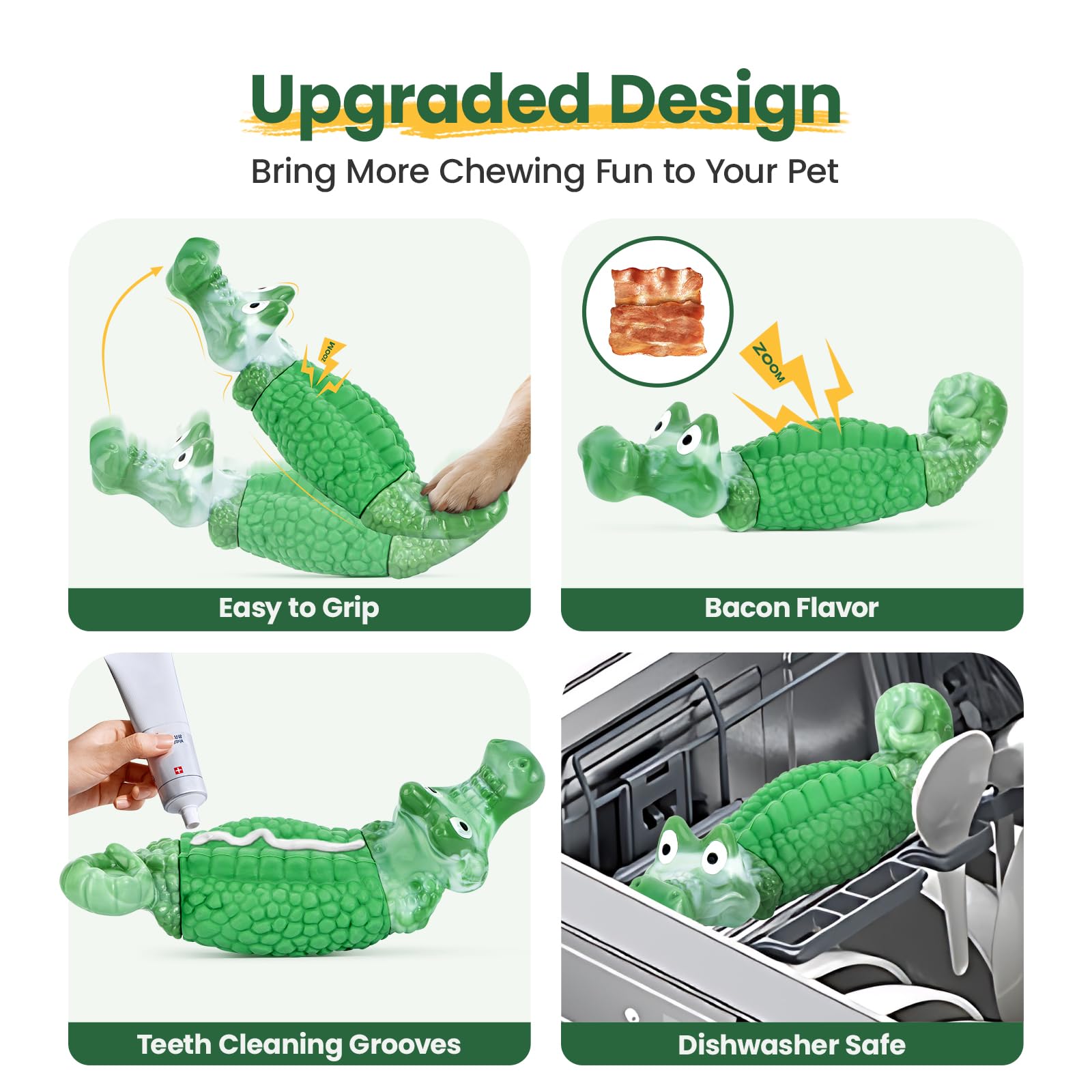 HGB Dog Toys for Aggressive Chewers, Squeaky Tough Indestructible Dog Toys for Large, Medium Breed to Keep Them Busy & Reduce An