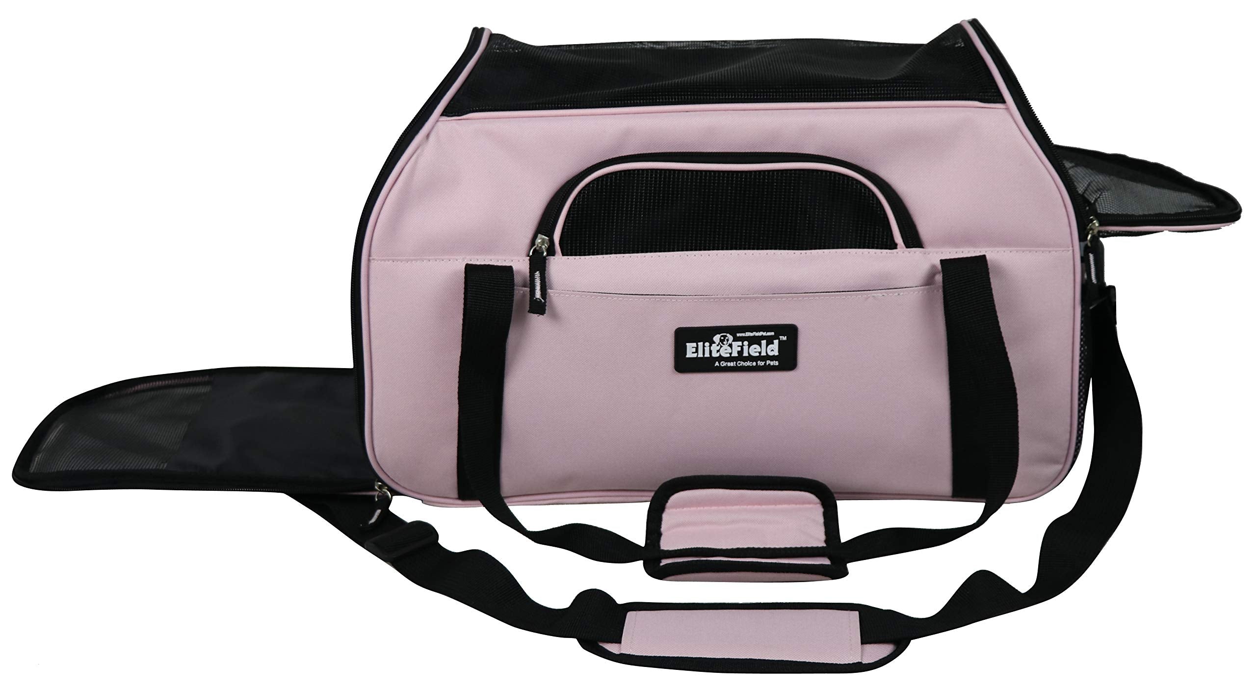 EliteField Soft Sided Pet Carrier (3 Year Warranty, Airline Approved), Multiple Sizes and Colors Available (Large: 19 L x 10 W x
