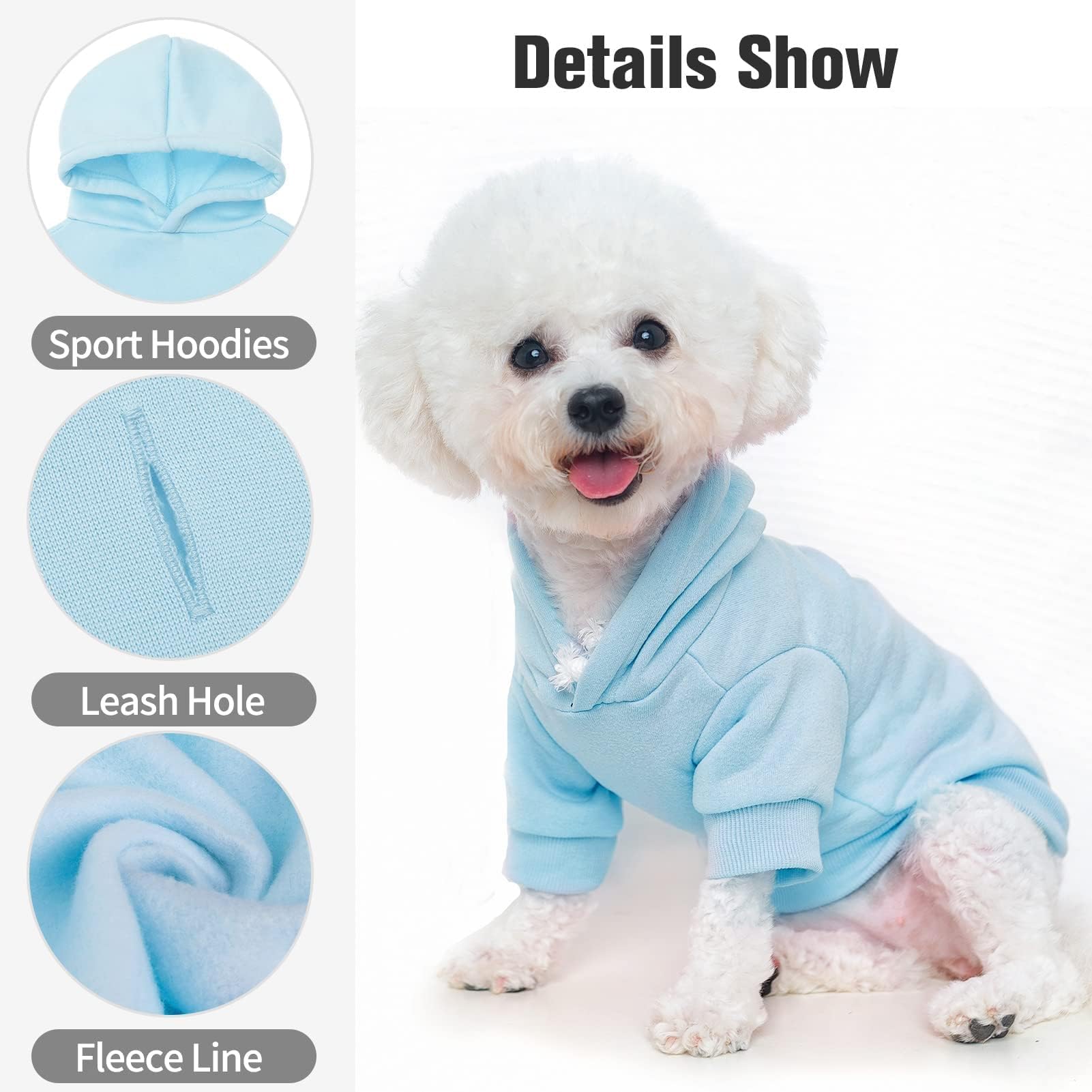 Bingpet Dog Hoodies - Fleece Lined Fall Dog Puppy Sweatshirt Soft Warm Sweater Winter Hooded Clothes For Small Medium Large Dogs