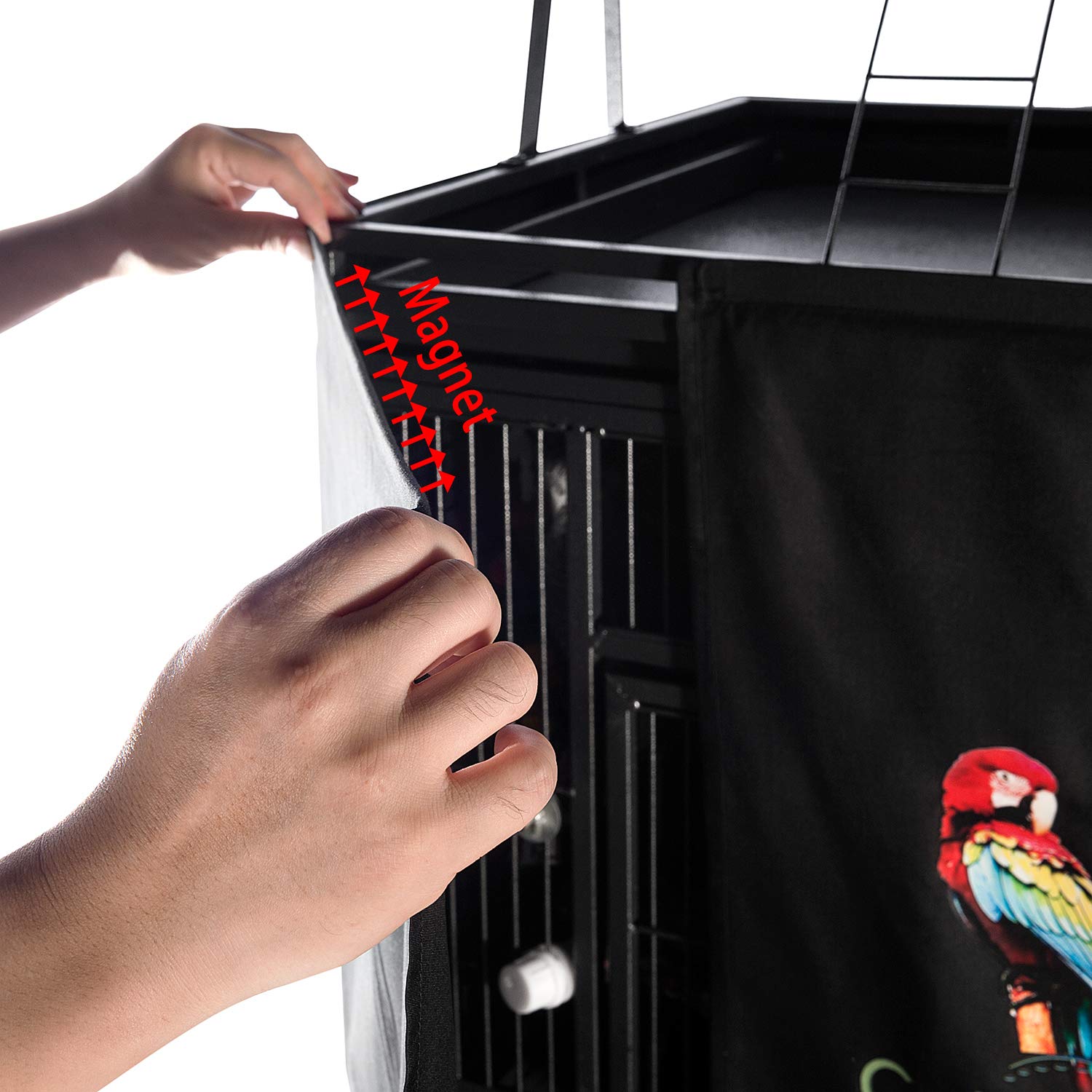 Colorday Good Night Bird Cage Cover For Large Bird Cage With Play Top (Patent Pending), Black 68''