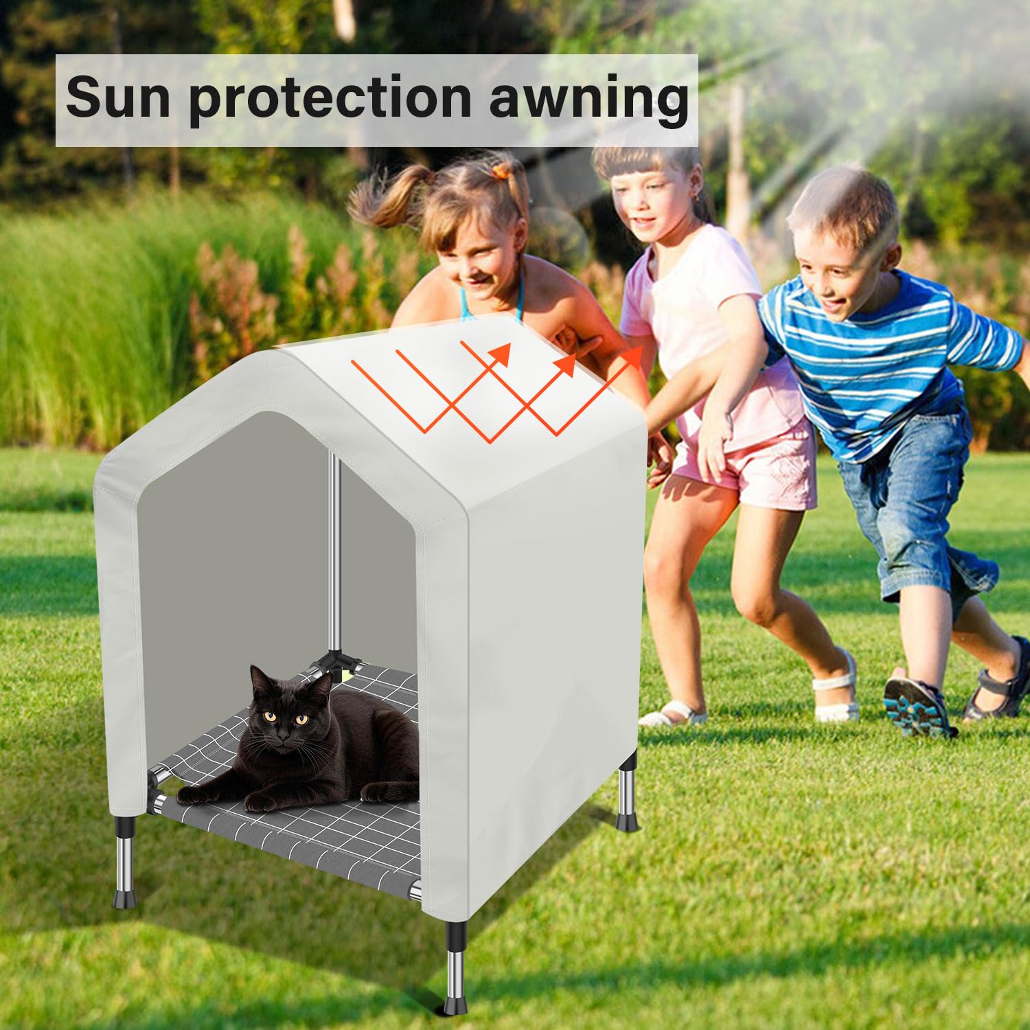 Dopliv Elevated Dog House For Outdoor Or Indoor - Waterproof Dog Tent Cat House, Dog Sunshade Tent, Pet House With Removable Cov