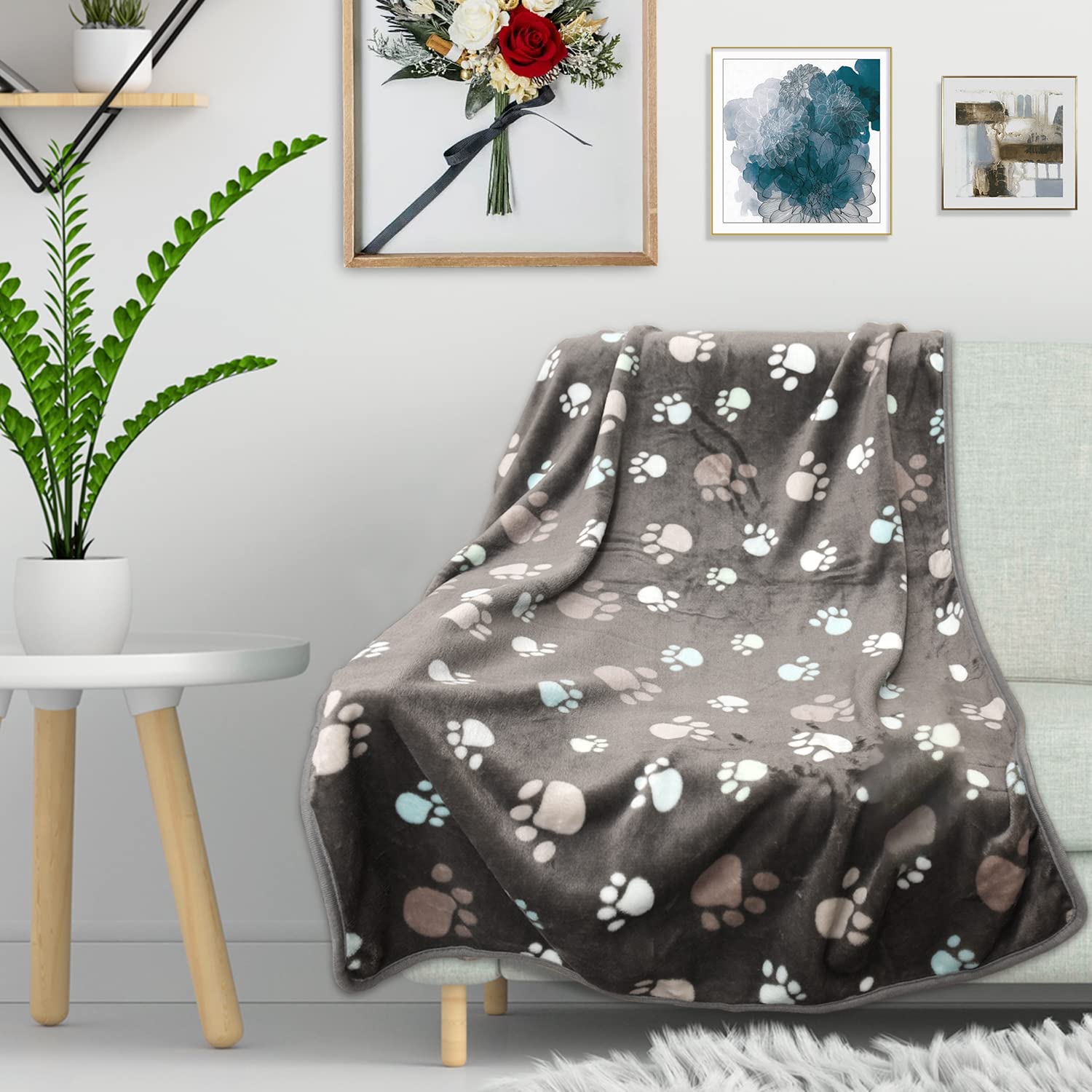 Rezutan Upgraded Dog Blankets For Large Dogs,3Pack Dog Cat Blankets Washable, Soft Pet Mat Throw Cover For Kennel Crate Bed, Cut