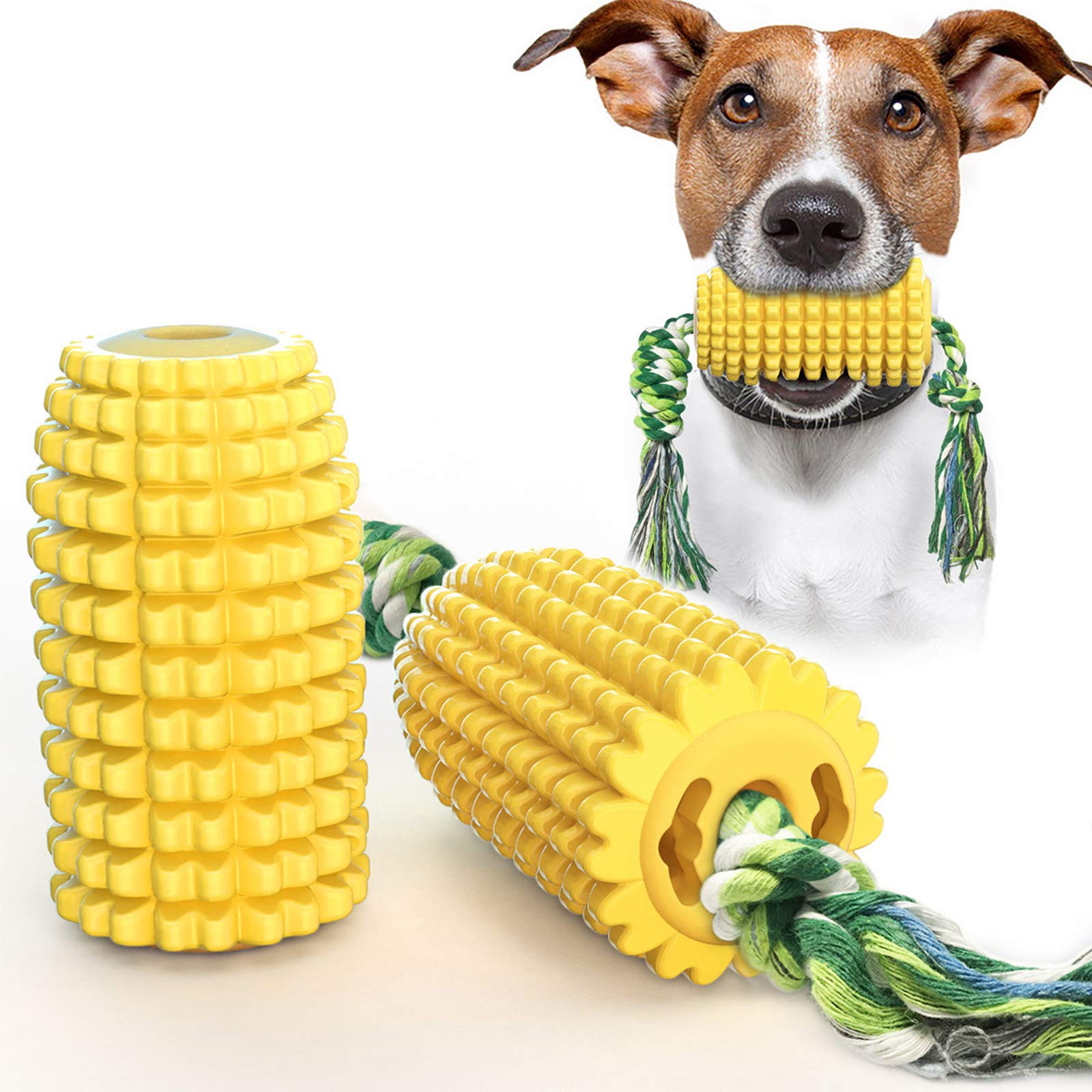 Dog Chew Toys, Puppy Toothbrush Clean Teeth Interactive Corn Toys, Dog Toys Aggressive Chewers Medium Large Breed