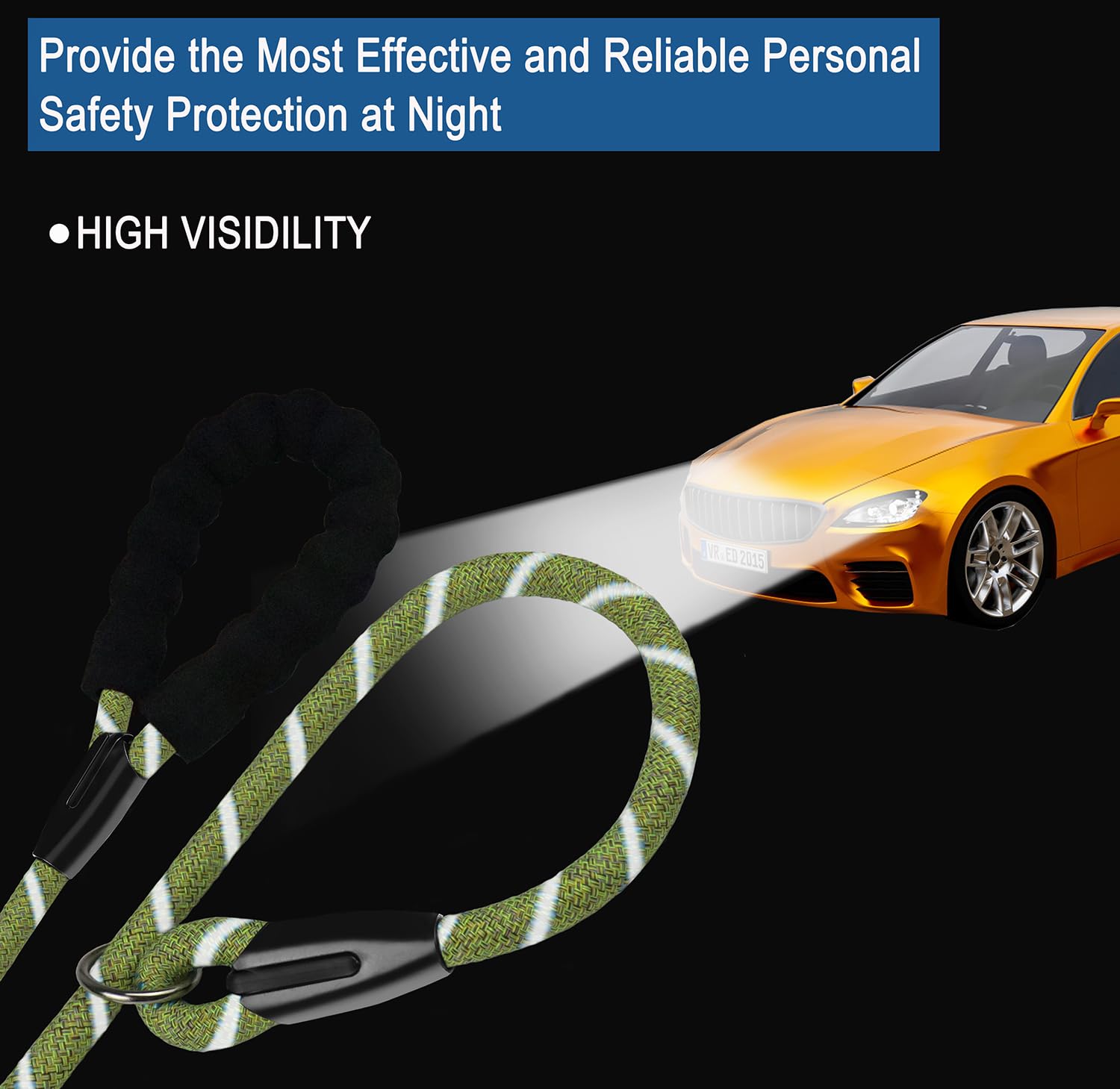 6 Ft Heavy Duty Dog Leash, Durable Premium Quality Strong Training Rope Slip Leash With Comfortable Padded Handle And Highly Ref