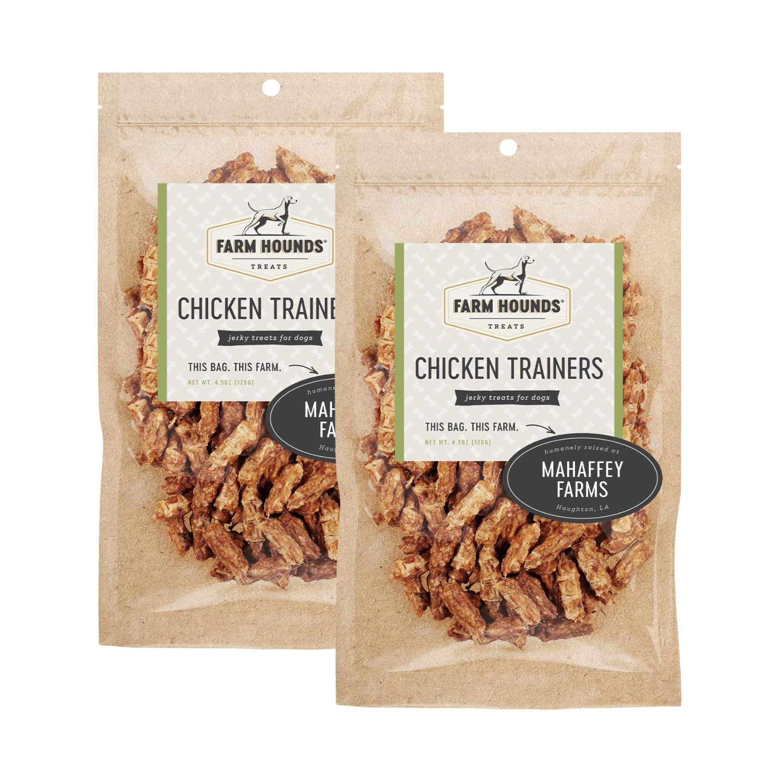 Farm Hounds - Chicken Trainers - Premium Natural Jerky for Dogs - 100% Humanely Raised Chicken - Easy-Break - Great for Training
