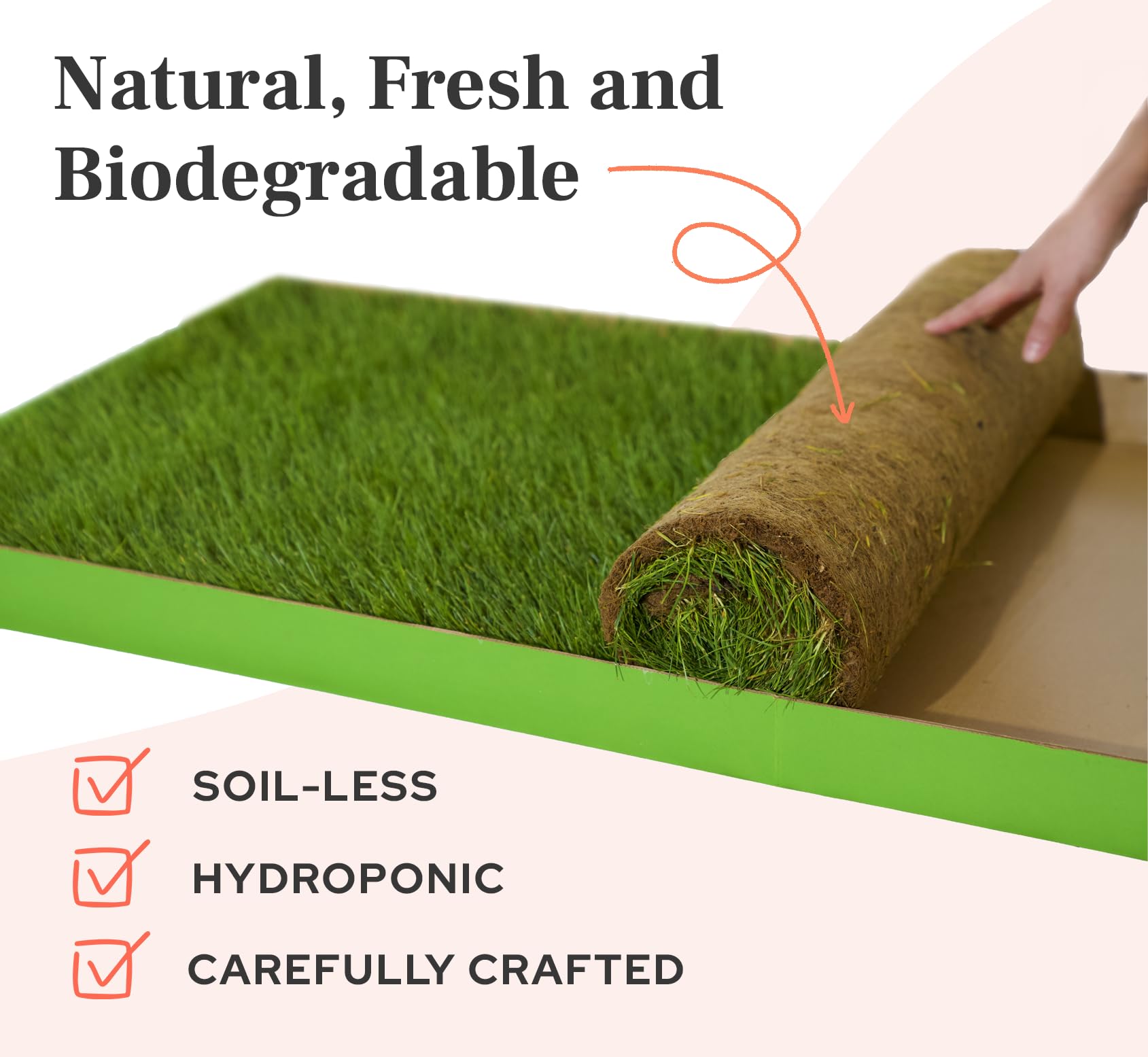 DoggieLawn Real Grass Disposable Potty Training Puppy Pads - 48 x 24 Inches, Grass Pee Pads for Puppies & Dogs