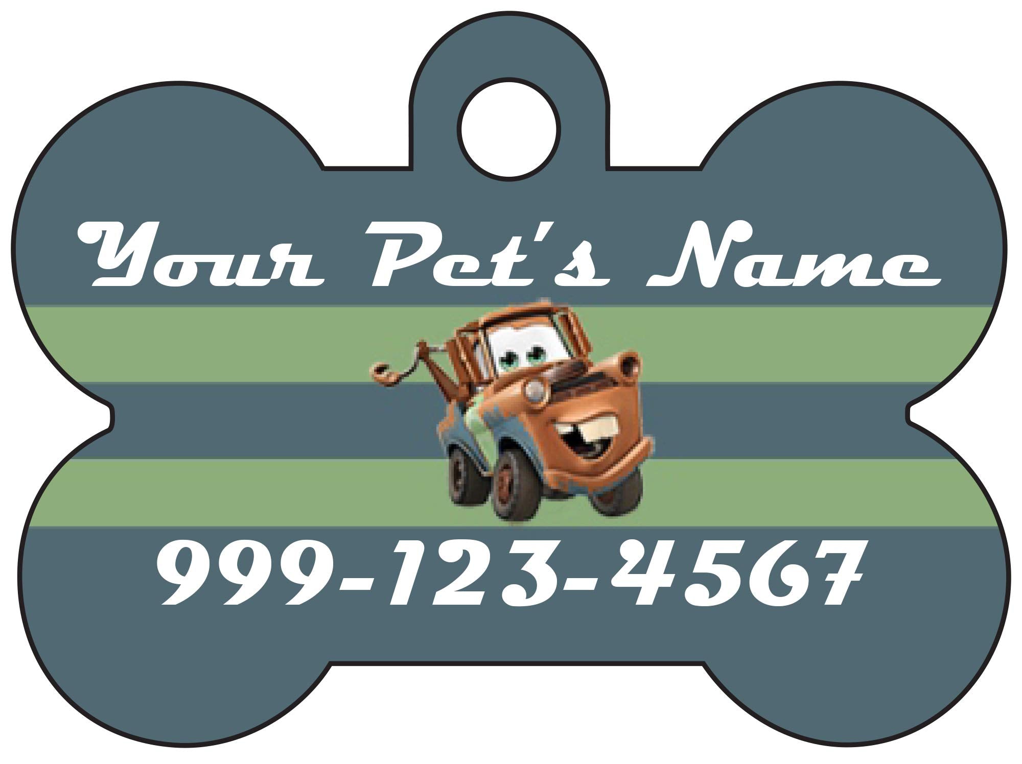 Cars Tow Mater Dog Tag Pet Id Tag Personalized W/ Name & Number