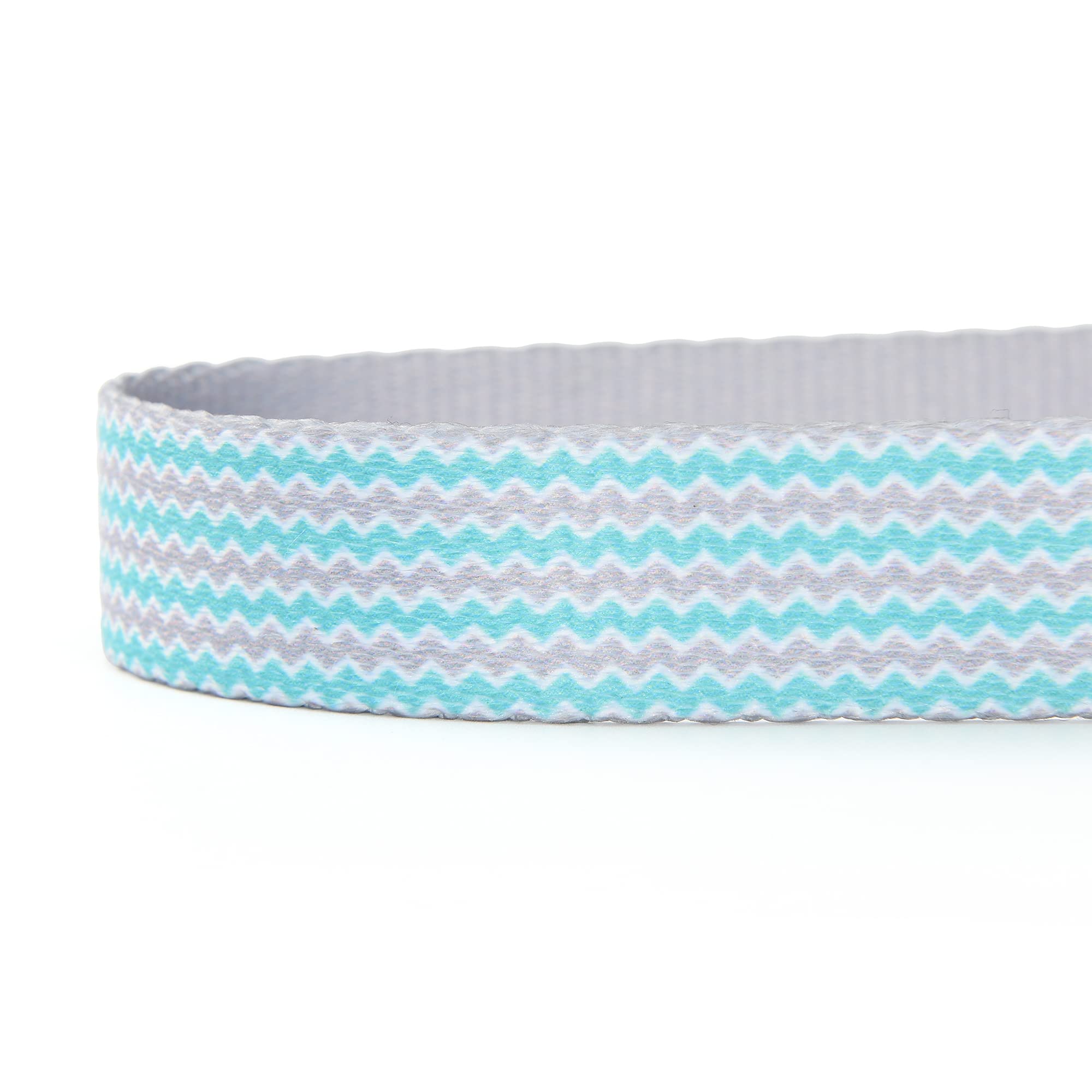 Mile High Life Dog Collar | Cute Puppy Collars | Lightweight Girl Dog Collar | Soft Boy Dog Collars | W Geometric Plaid Wave Line Pattern (Green Wave, Small)