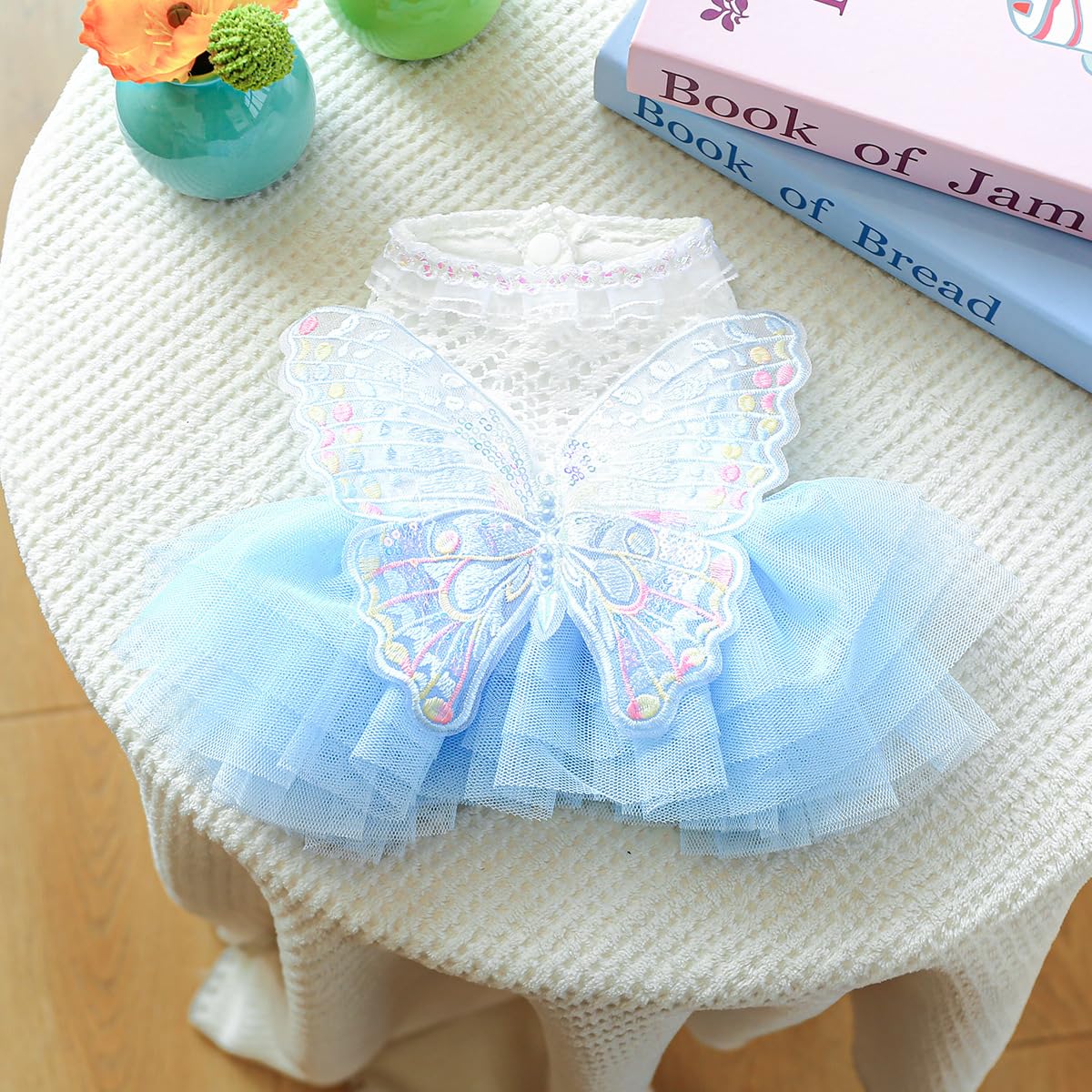Marupet Fashion Sweet Puppy Dog Blingbling Princess Skirt Pet Dog Lace Cake Camisole Tutu Dress B-Light Blue Xs