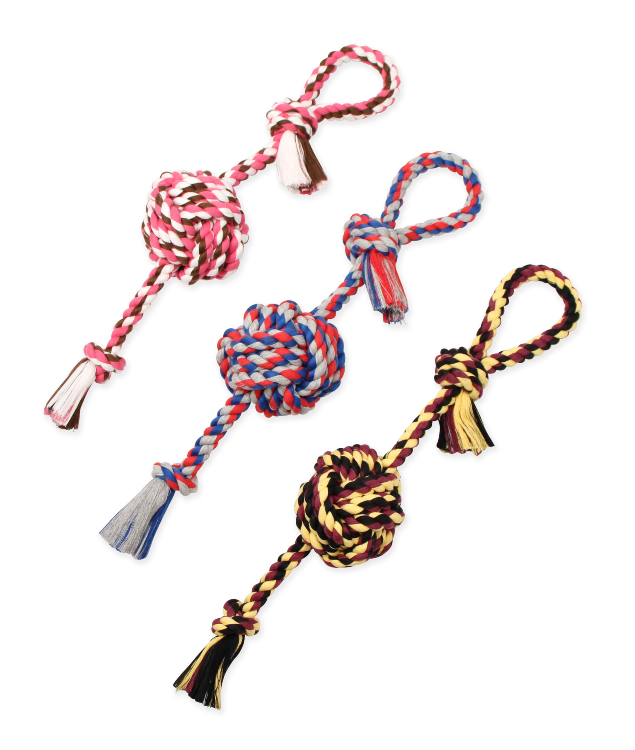 Mammoth Pet Products Flossy Chews Color Monkey Fist Tug, Large, 26-Inch, Multicolored (20098F)