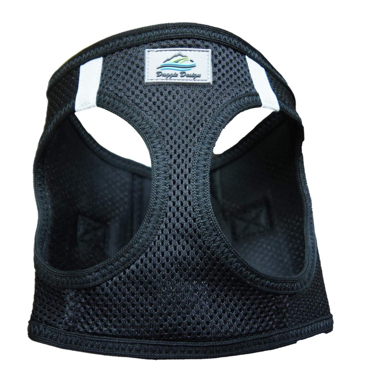 Doggie Design Amercan River Ultra Choke-Free Harness (Black, Large (Chest 19'-21' Weight 16-25 Lbs))
