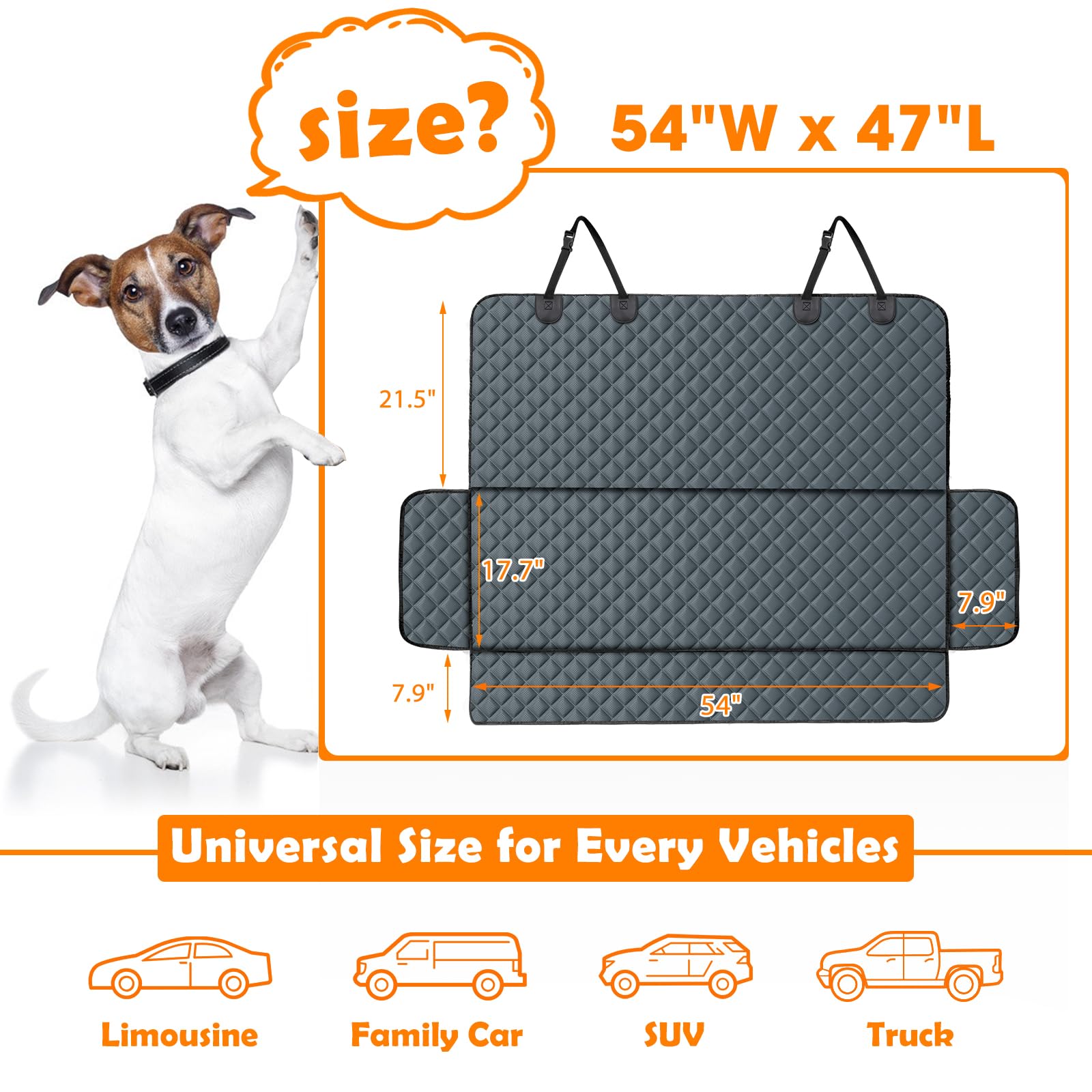 Mixjoy Dog Car Cover For Back Seat Cover Protector Waterproof Dog Seat Covers For Cars, Car Seat Protector For Dogs With 1 Dog S