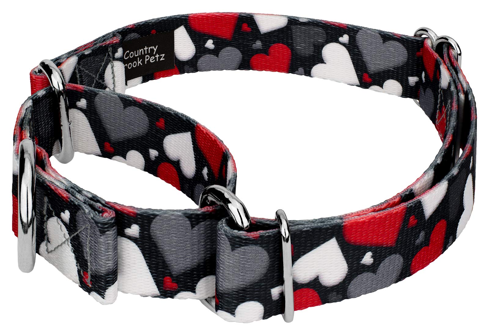 Country Brook Petz - Be Mine Martingale Dog Collar And Leash Limited Edition - Affection Collection Featuring Designs You'Ll Adore (1 Inch, Medium)