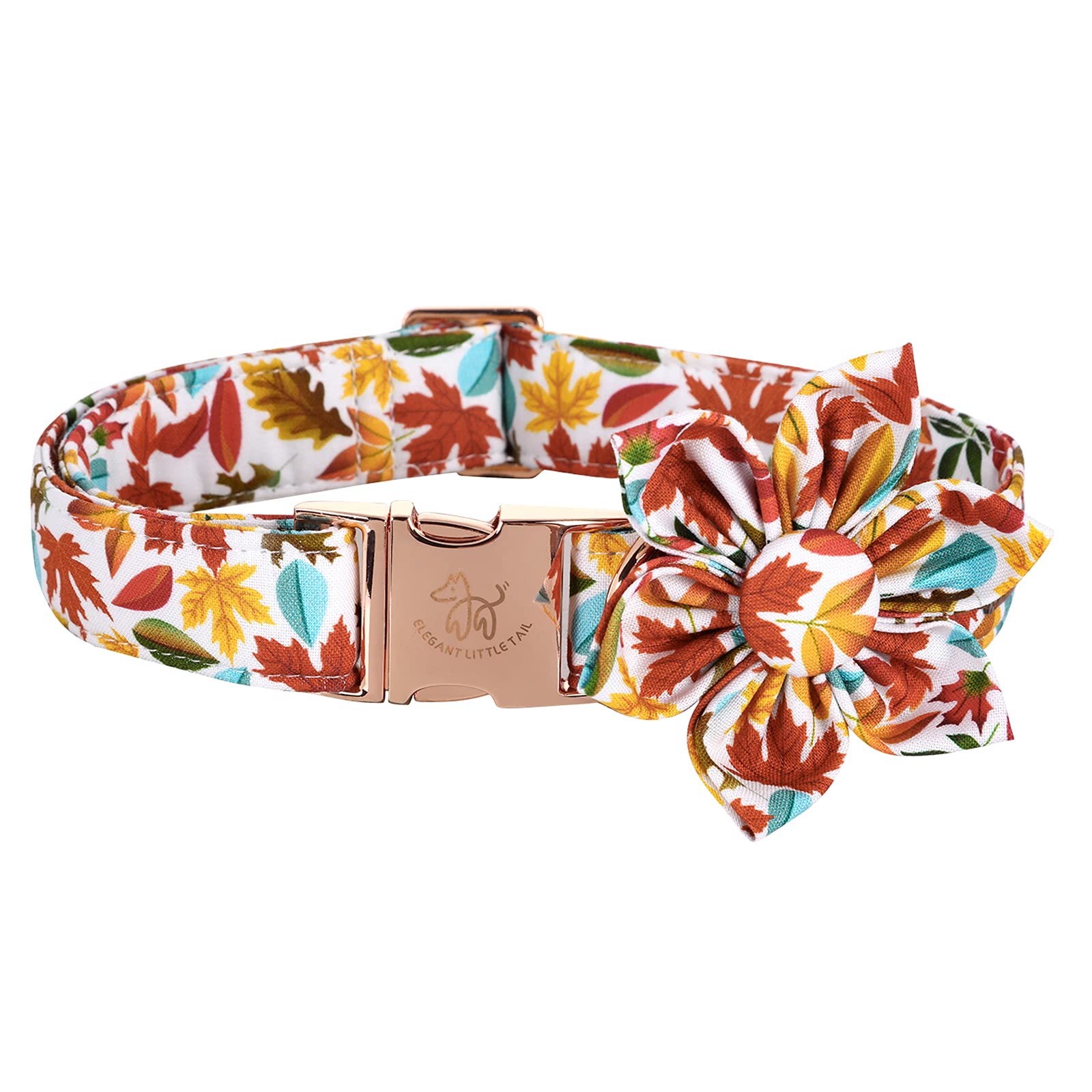Elegant Little Tail Flower Dog Collar For Female Or Male Dogs, Fall Pet Collar Adjustable Dog Collars Gift For X-Small Dogs And Cats