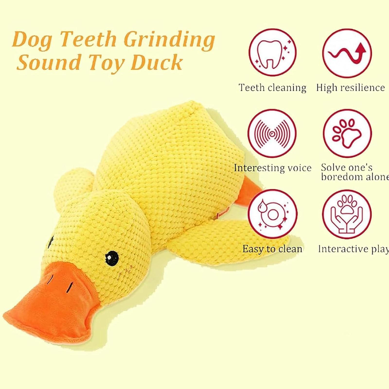 Generic Mellow Dog Calming Duck Toy - Soft Stuffed Quacking Duck for Puppies, Indoor Use, Model: Calming Duck, Color: B