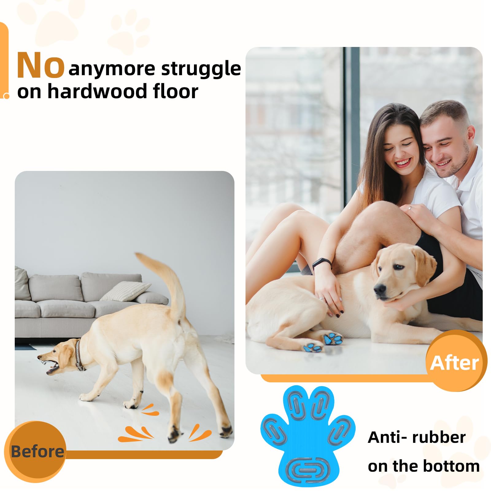 Non-Slip Dog Paw Protector Pads For Senior Dogs, Dog Paw Adhesive Pads On Hardwood Floor,Senior Dog Essentials With Strong Tract