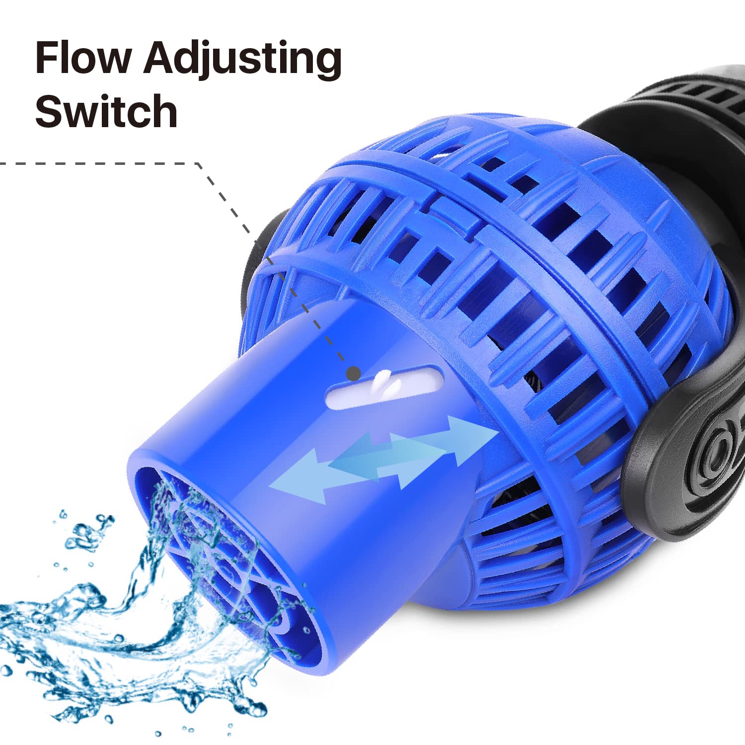 Flexzion Submersible Wave Maker 360 Degree Circulation Pump W/Magnetic Mount & Adjustable Flow Rate For Aquarium Fish Marine Cor