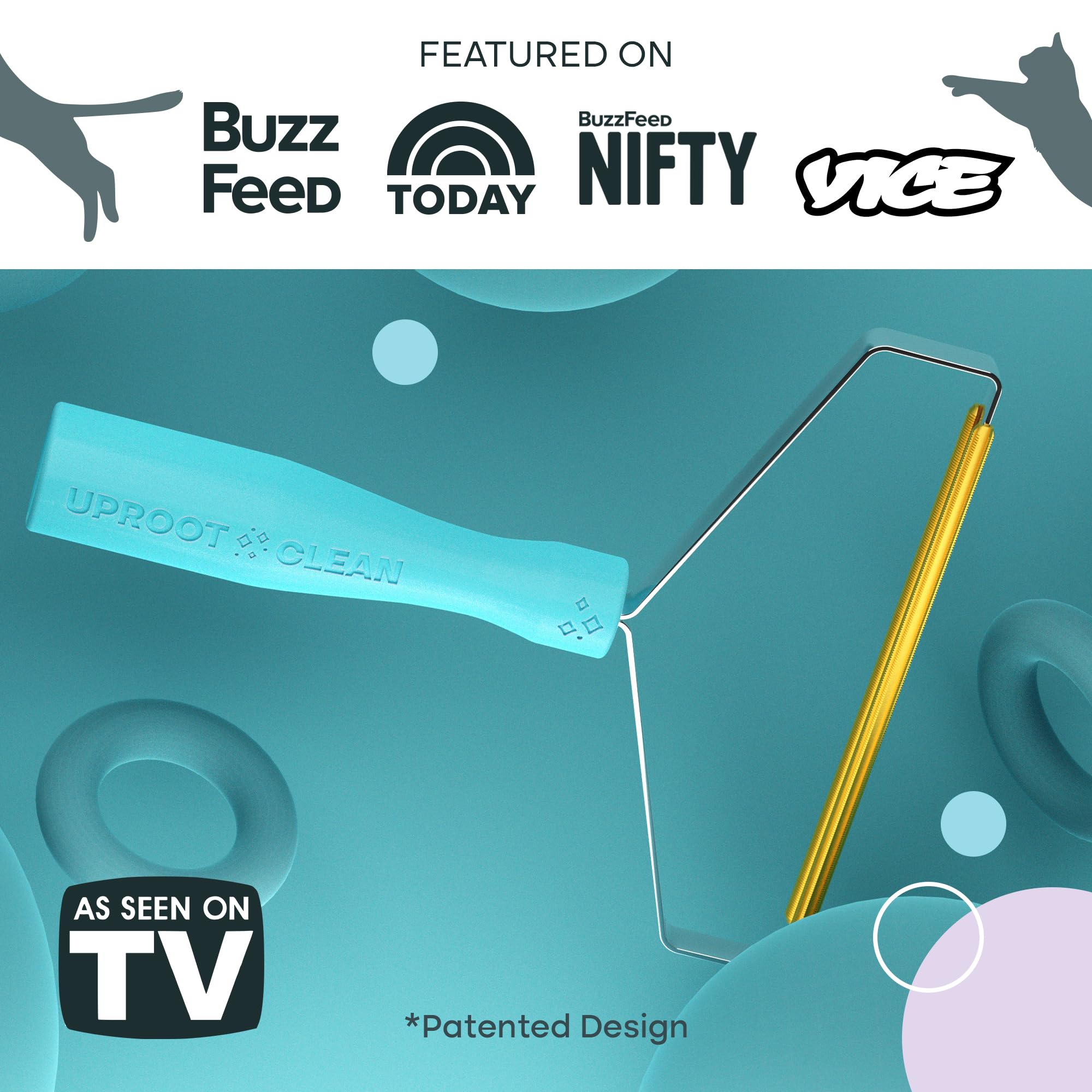 Uproot Cleaner Pro Pet Hair Removal Tool - Special Dog Hair Remover Multi Fabric Edge And Carpet Rake By Uproot Clean - Cat Fur Remover For Couch, Pet Towers, Rugs, Cat Mats And Trunks & Much More