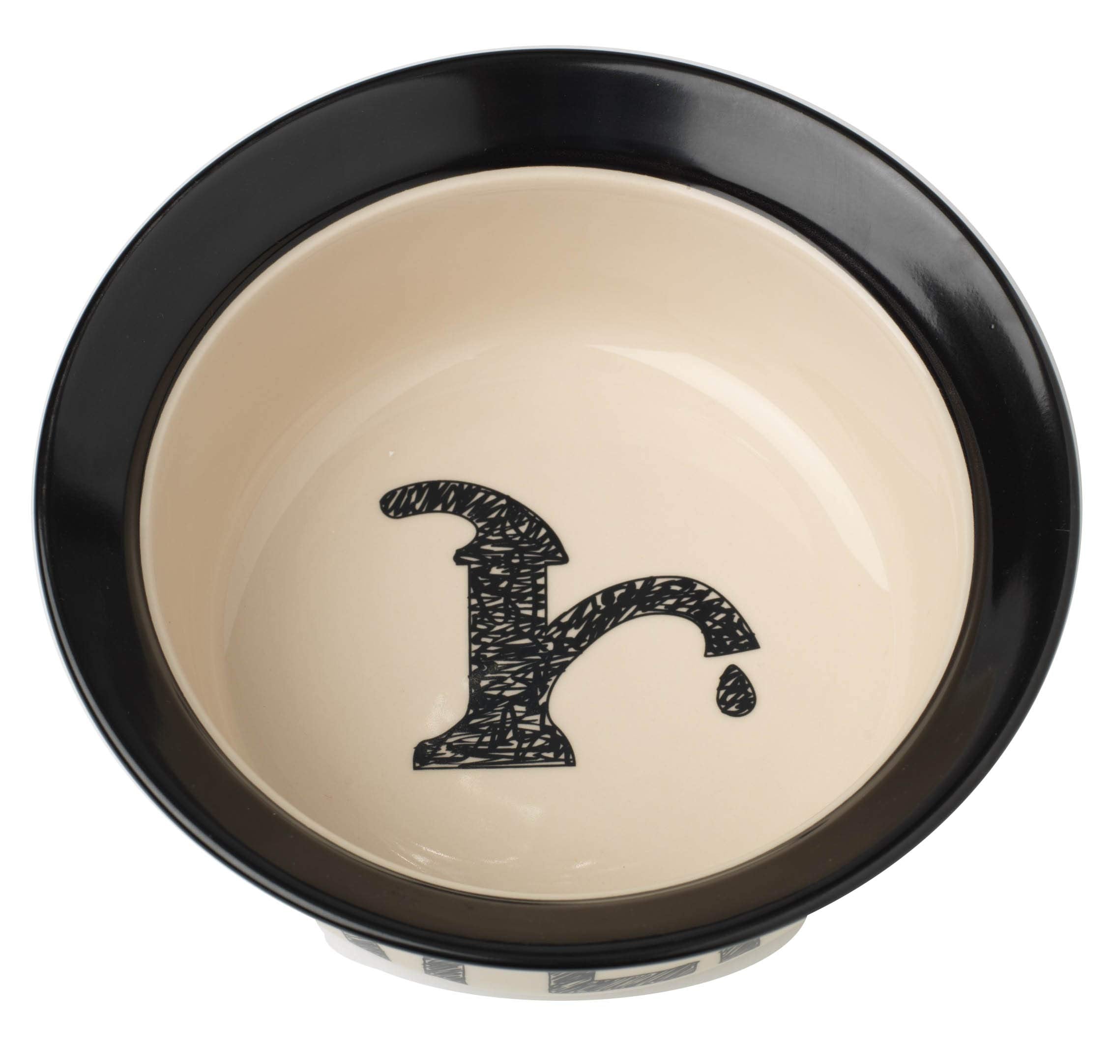 Petrageous 10184 Pooch Basics Stoneware Dog Water Bowl With 2-Cup Capacity 6-Inch Diameter 2.5-Inch Tall For Small Dogs And Medium Dogs Or Cats, Natural