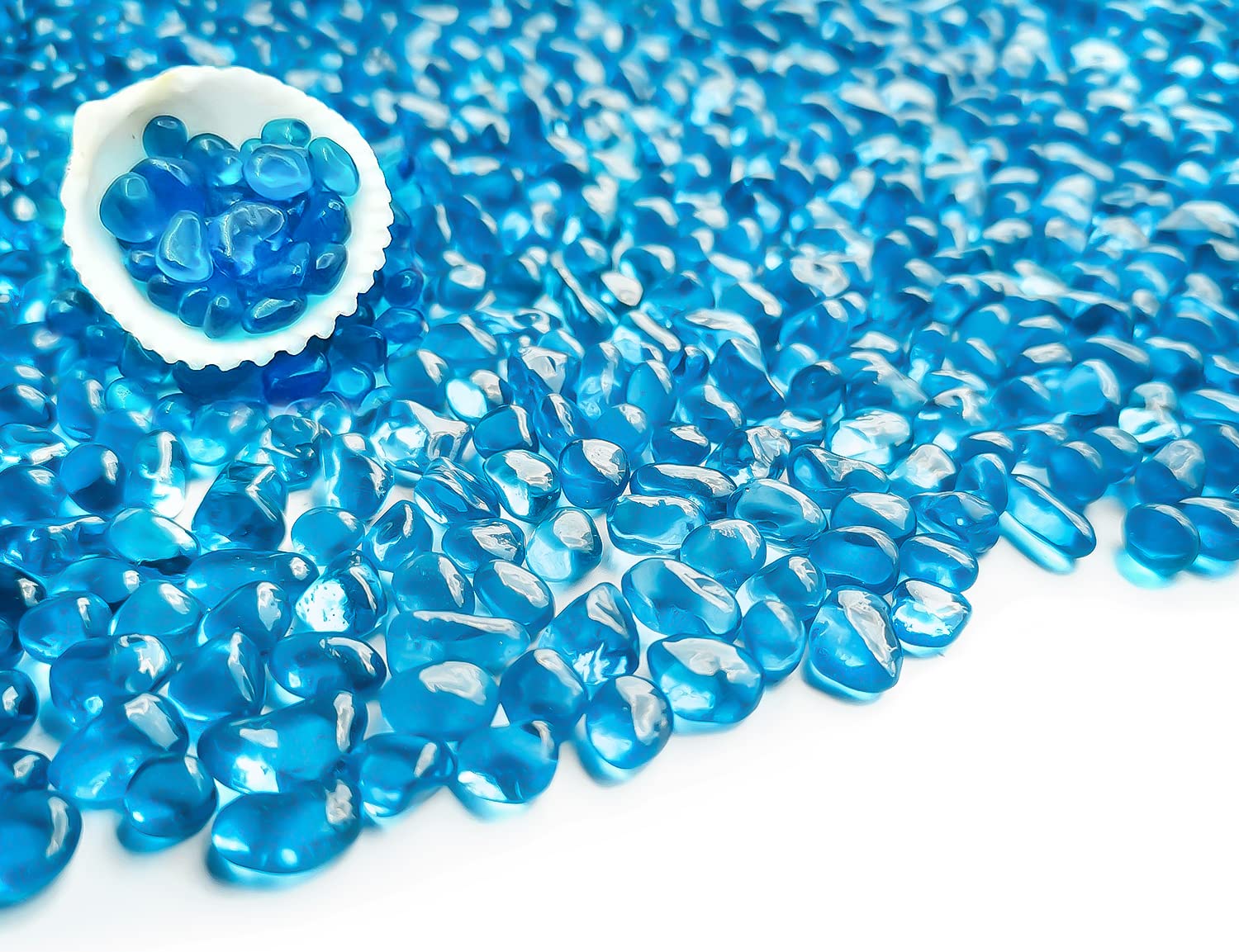 Keedolla Fish Tank Rocks Beads Aquarium 0.93LB, Clear Glass Pebbles Stones Gravel for Vases Fillers, Garden, Aquarium, Betta Fis