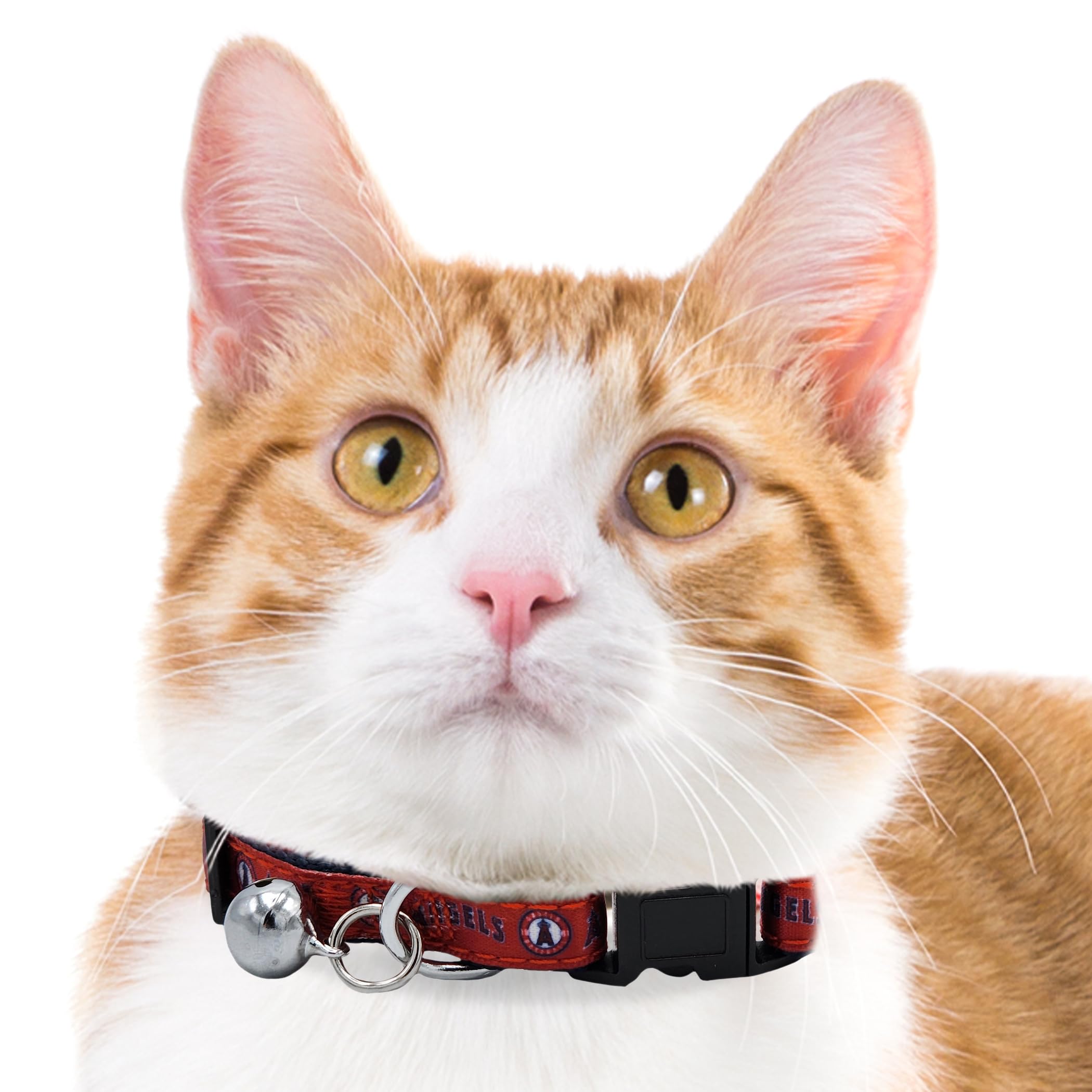 Mlb Cat Collar Los Angeles Angels Satin Cat Collar Baseball Team Collar For Dogs & Cats. A Shiny & Colorful Cat Collar With Ring