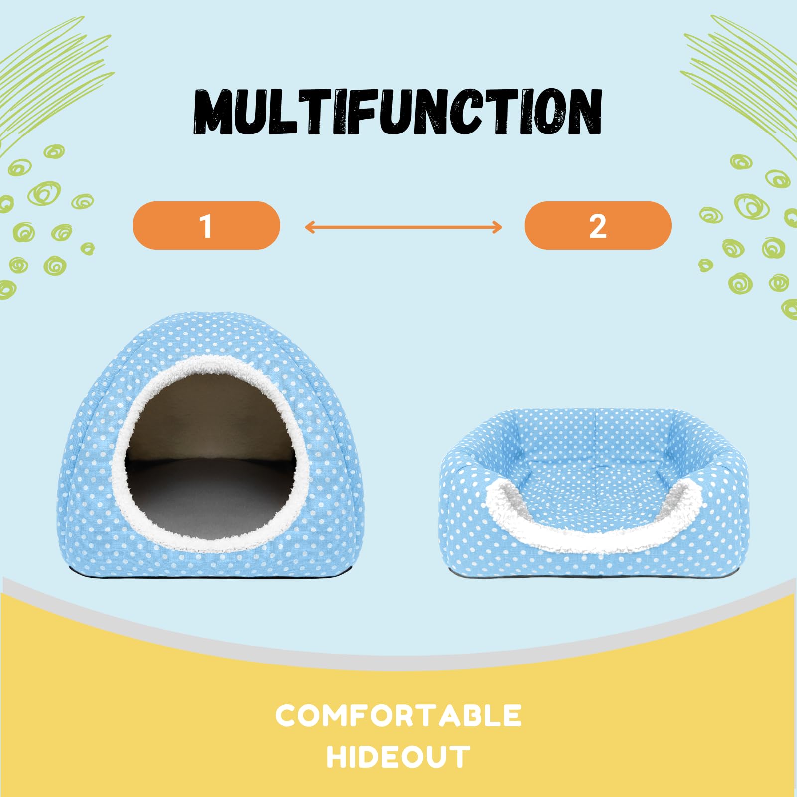 Tierecare Rabbit Hideout Large Bunny Bed Washable Rabbit House And Hideout Fleece Guinea Pig Hiding Hut For Indoor Bunnies Small