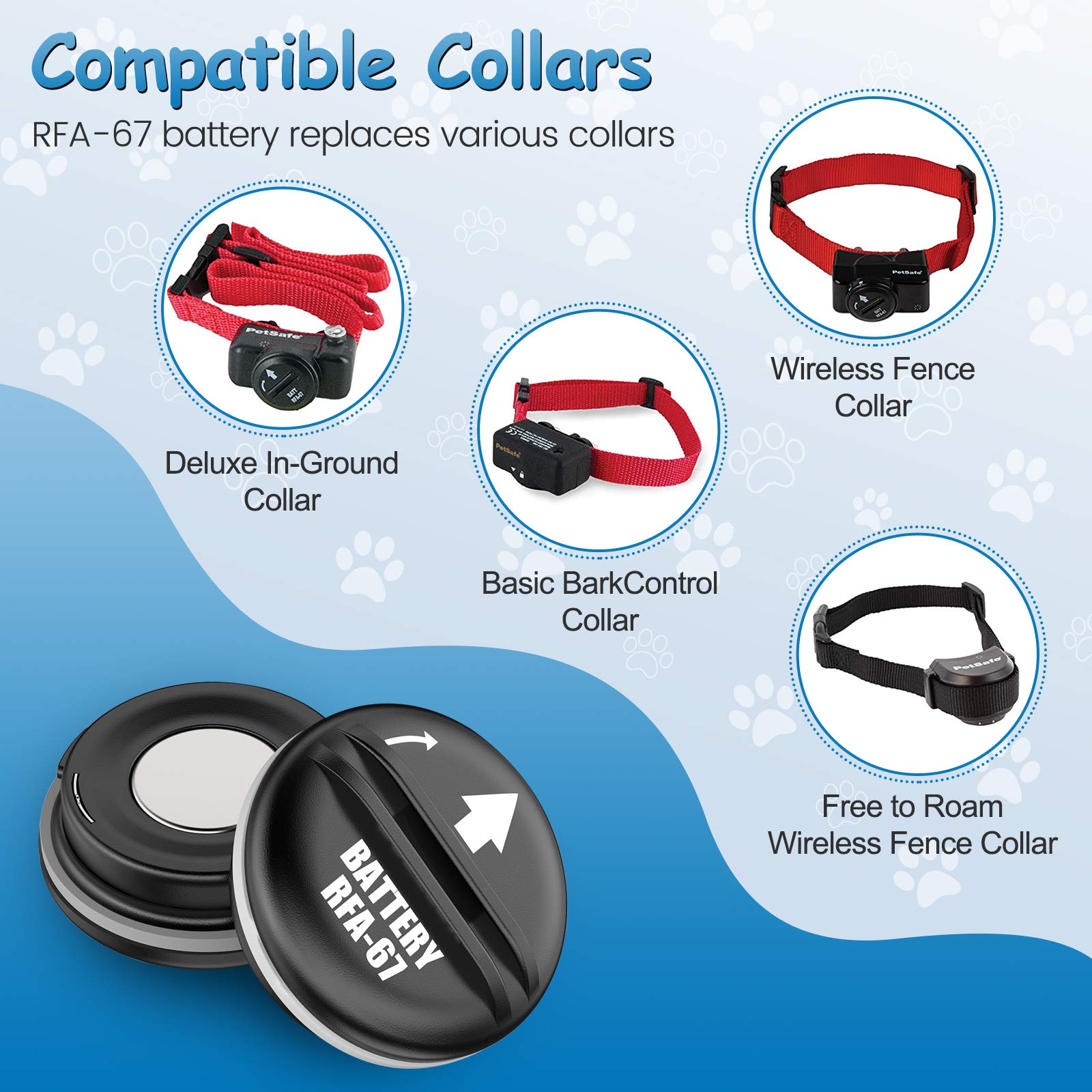 Kgc Rfa-67 6 Volt Replacement Dog Collar Batteries, Ultra Fit Pif-300 Rf300 Pif-275-19 Prf-3004W Pul-250 Pul-275 Pig00-13661 Pbc