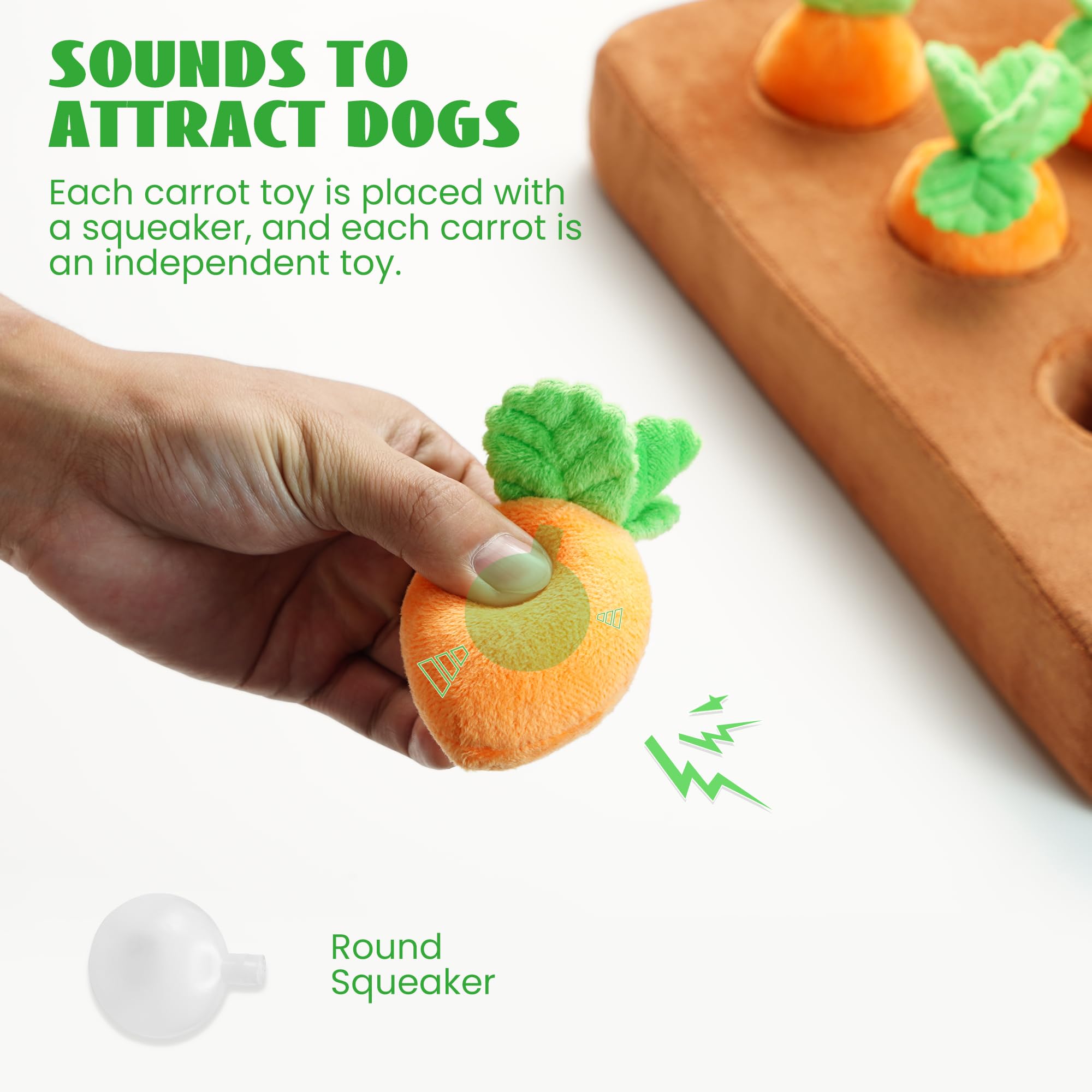 Nocciola 12 Pcs Easter Dog Toys, Carrot Bunny Dog Enrichment Puzzle Squeaky Toys For Hide And Seek, Small And Medium Dogs