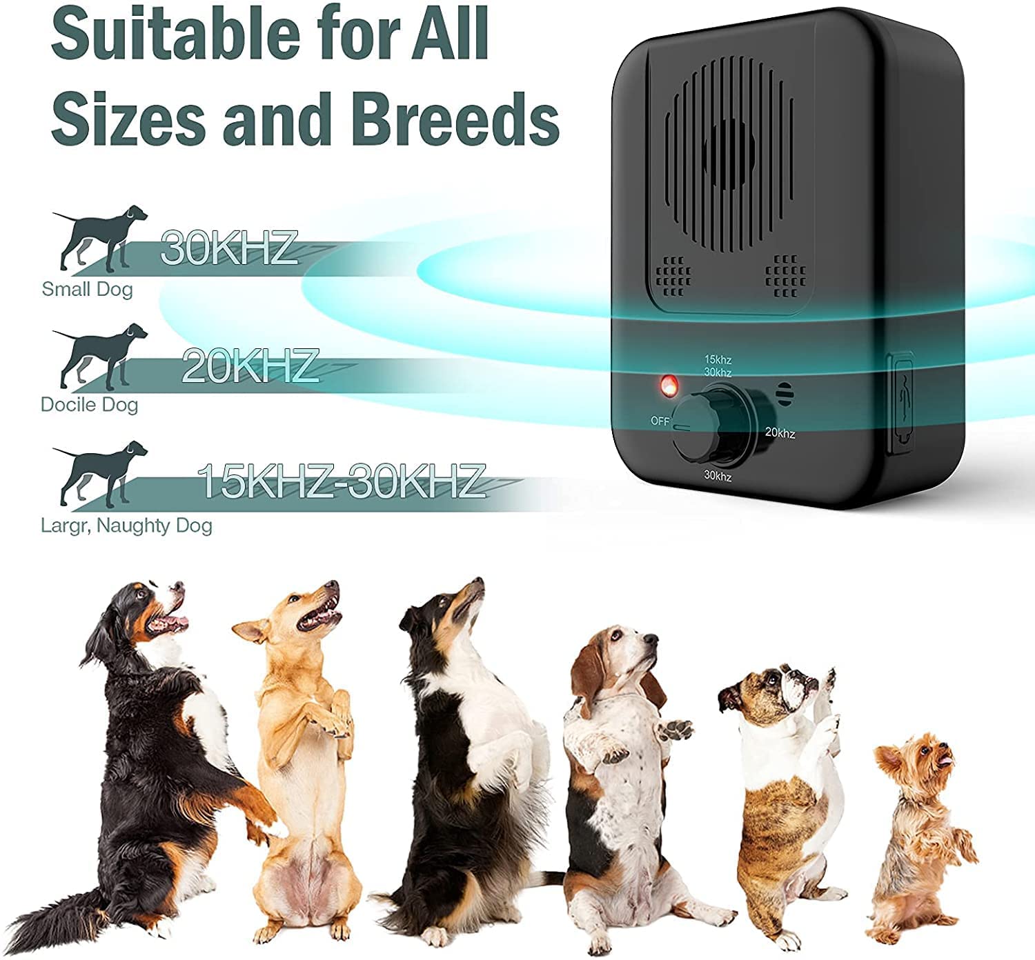 Anti Barking Device For Dogs Indoor,2024 New Dog Bark Deterrent Devices,2 In 1 Auto & Remote 600Ft Anti Bark Device Recording,Al