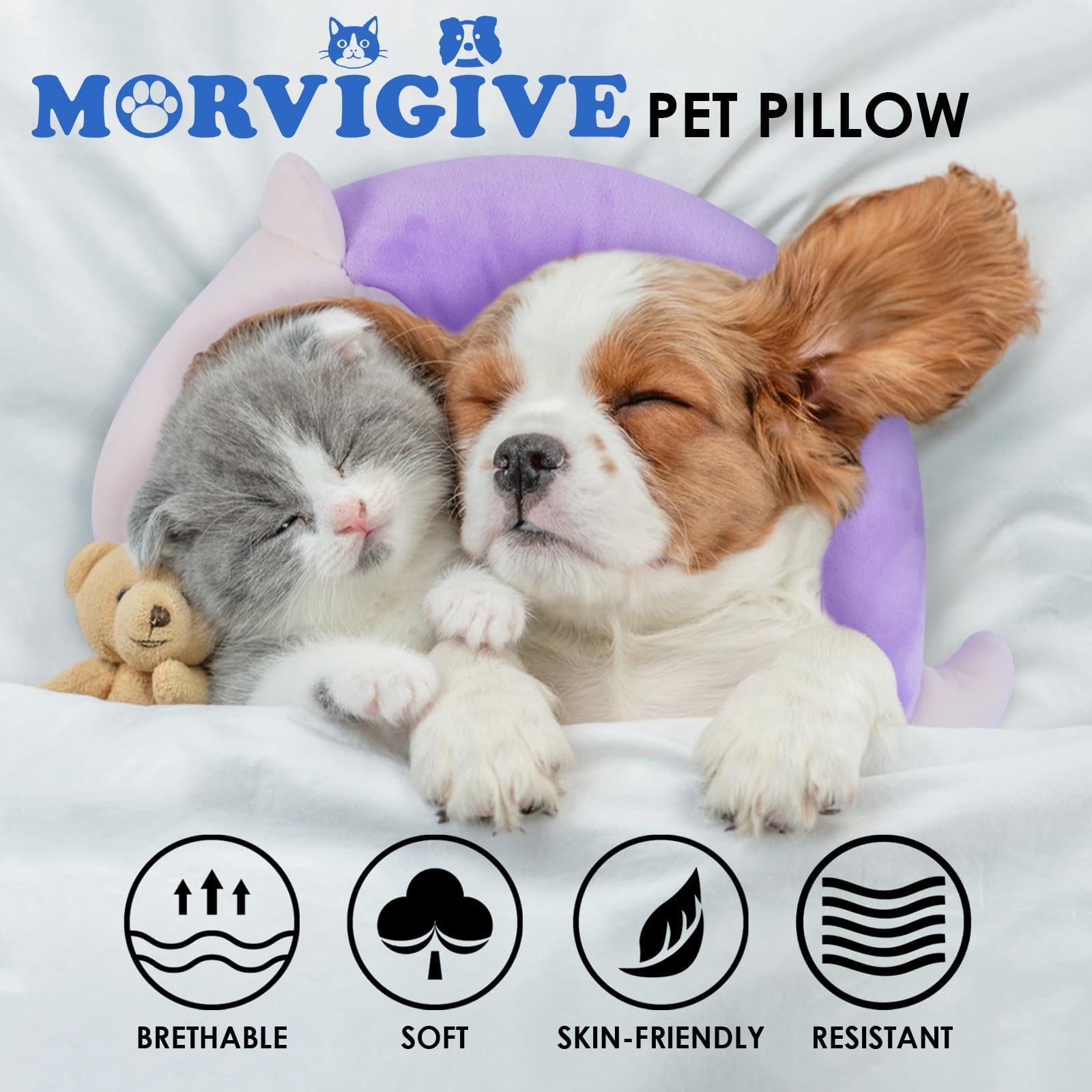 Morvigive Dog Pillow,Pet Cat Pillow,Dog Pillows For Small Dogs,Dog Neck Pillow,Soft Kitten Pillow,Machine Washable Dog U-Shaped