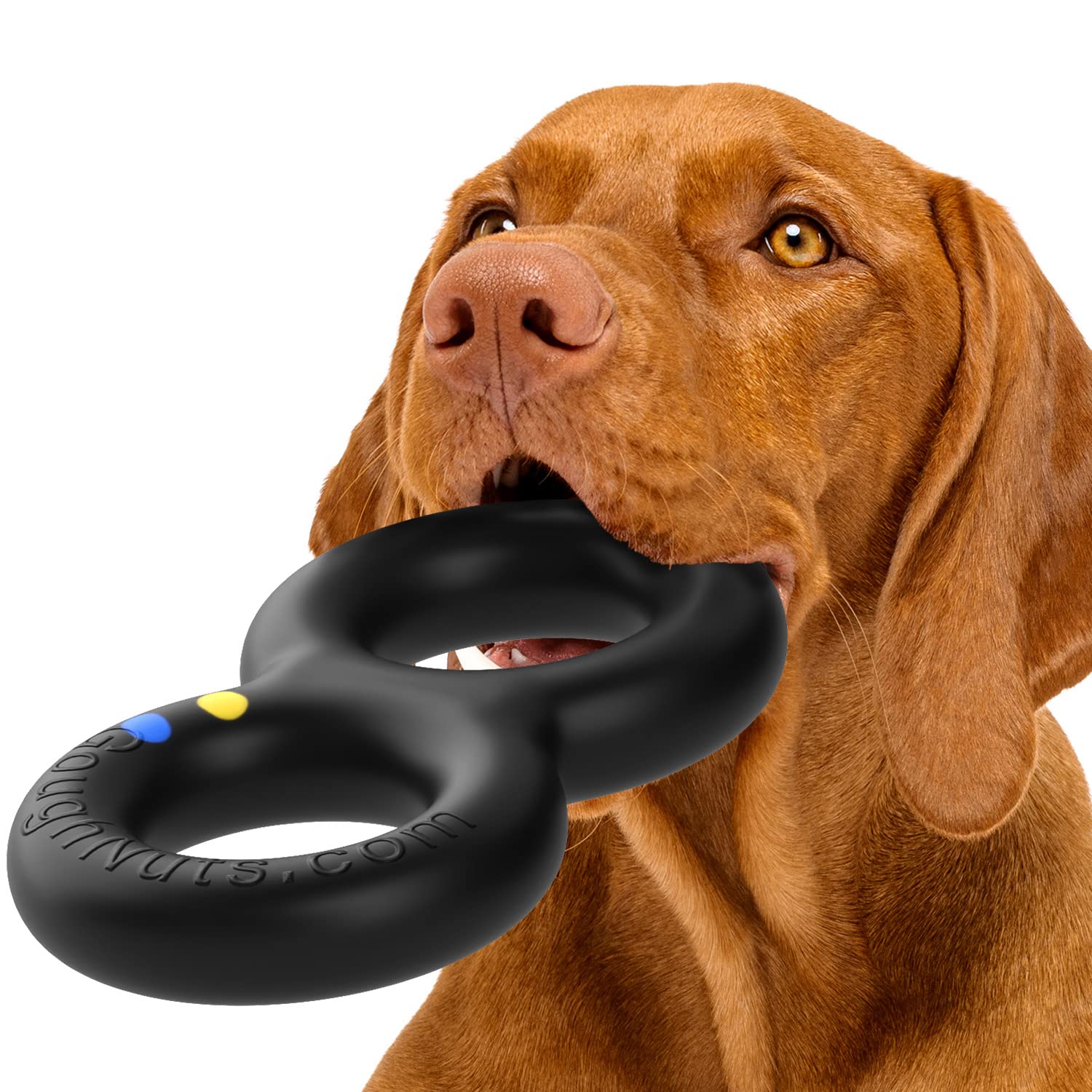 Goughnuts — Dog Toys For Aggressive Chewers | Virtually Indestructible Pull Toy For Large Breeds Such As Pit Bulls And German Shepherds | Heavy Duty Tug Dog Toy | Large | Black