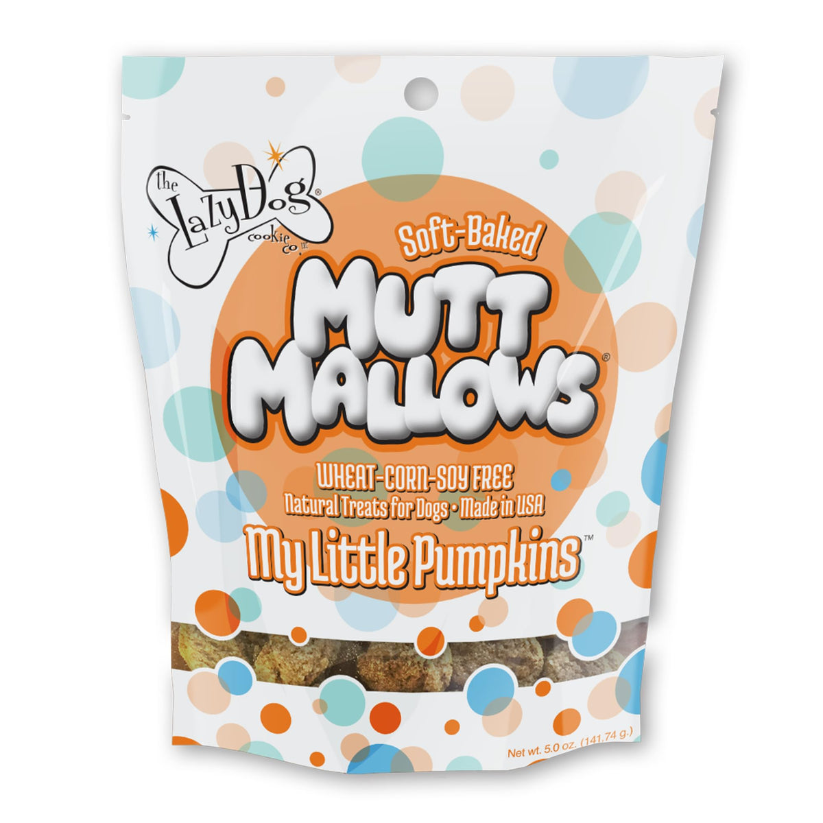 The Lazy Dog Cookie Co. Soft Dog Treats, Mutt Mallows My Little Pumpkin, For Small, Medium And Large Dogs, Wheat-Free, Baked In The Usa, 5 Oz. (Pack Of 1)