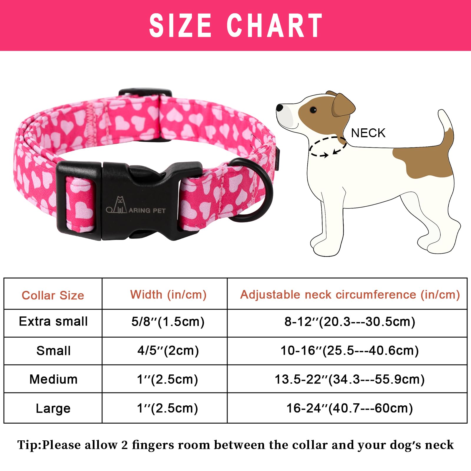 Aring Pet Valentine'S Day Dog Collar-Cotton Pink Heart Dog Collars, Adjustable Valentine Heart Pet Collars Puppy Collar With Qui